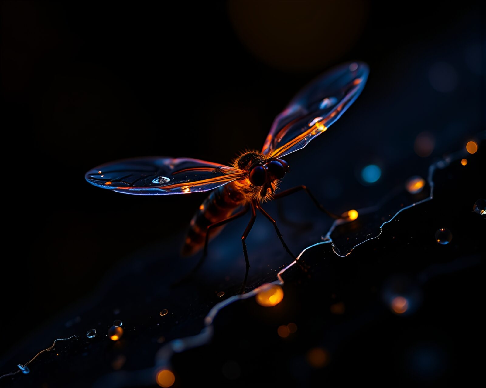 Macro photo of glowing parallel universe through paper tears