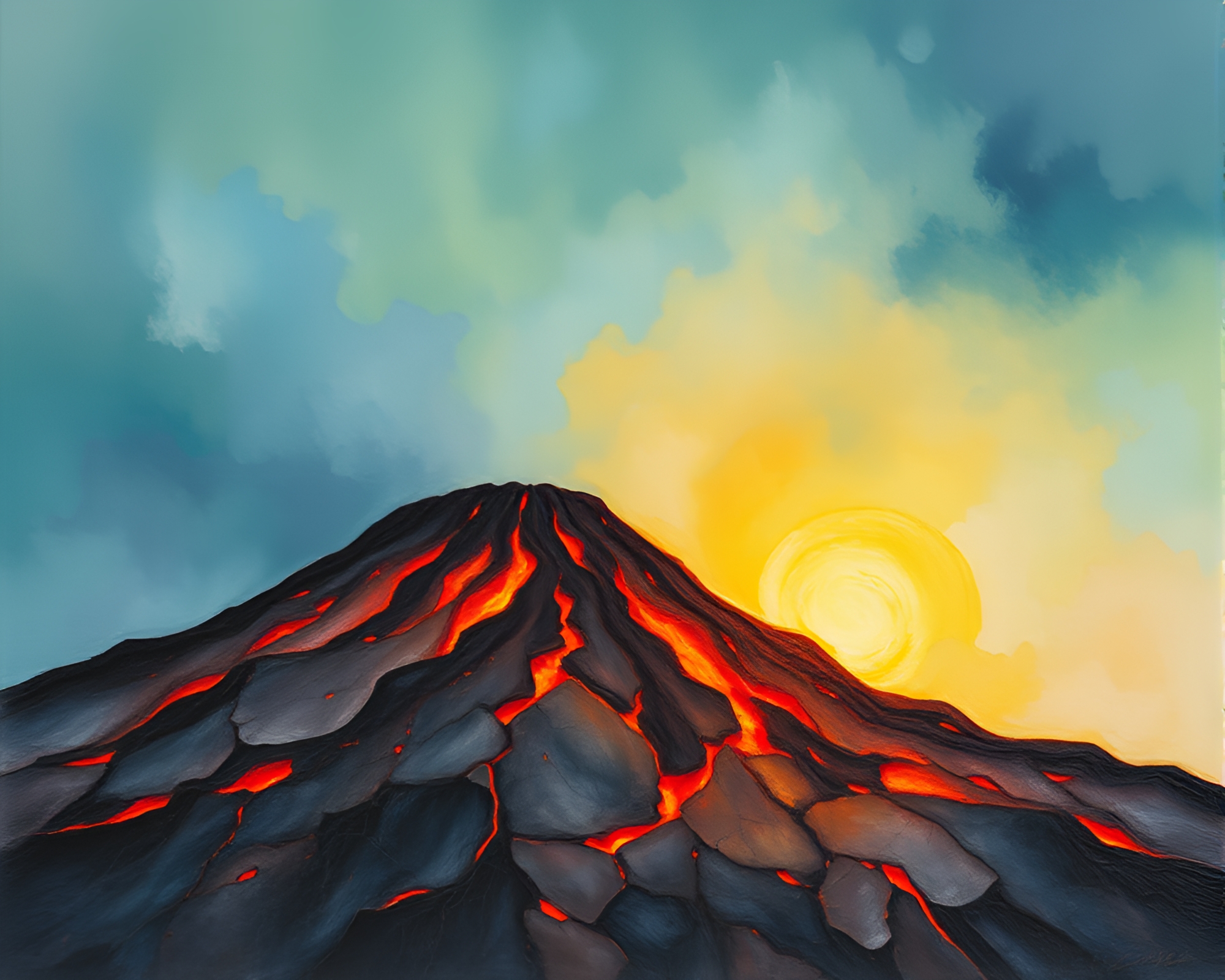 Cracked Earth after Volcanic Eruption – free AI stock image