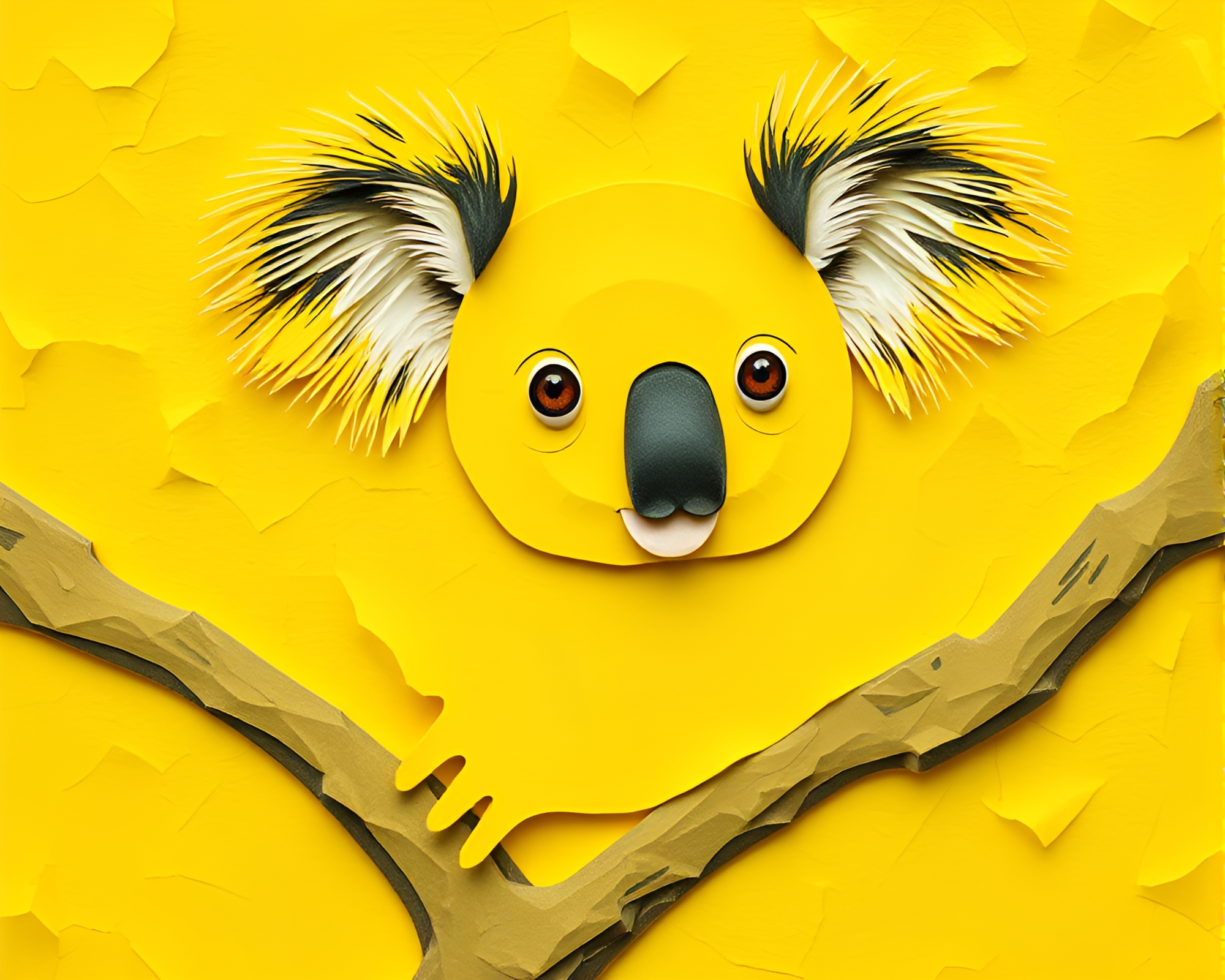 Koala Playful Lemon Paper Fantasy – free AI stock image