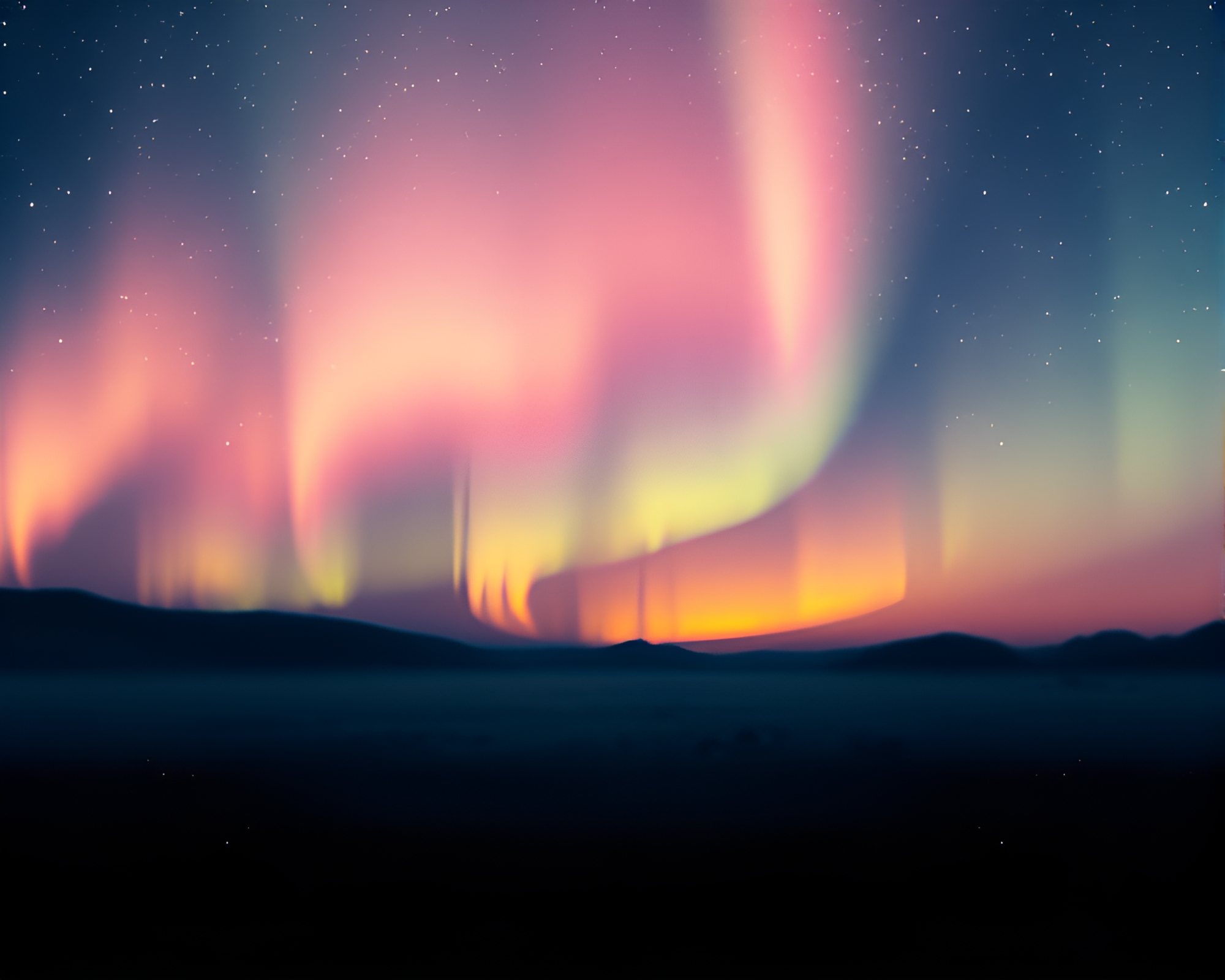 Aurora Borealis Halftone Fractal at Dusk Twilight – free AI stock image