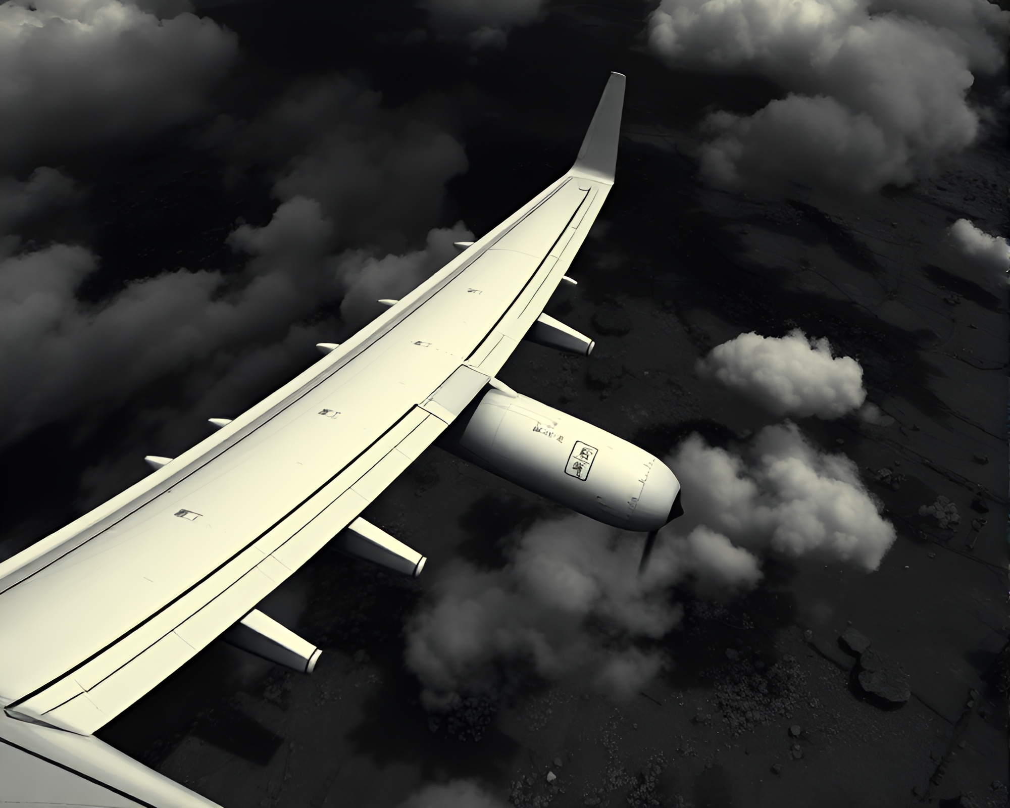 Desaturated Botanical Airplane View – free AI stock image