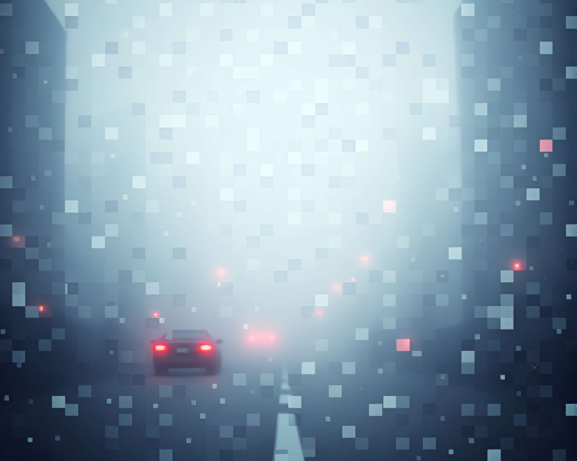 Fragmented Mosaic Optical Illusion in Cinemagraph Style – free AI stock image