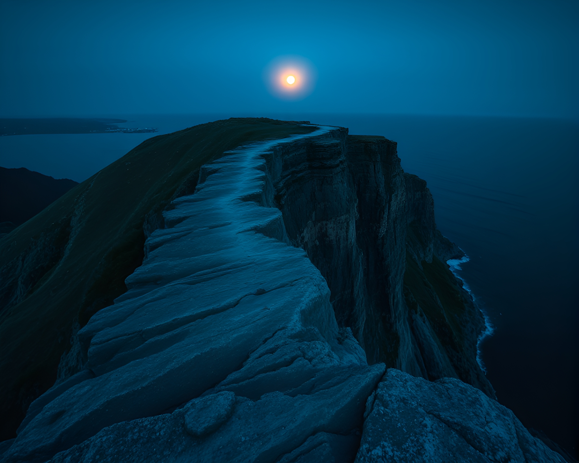 Twilight Cliff Duochrome Circle Composition – free AI stock image