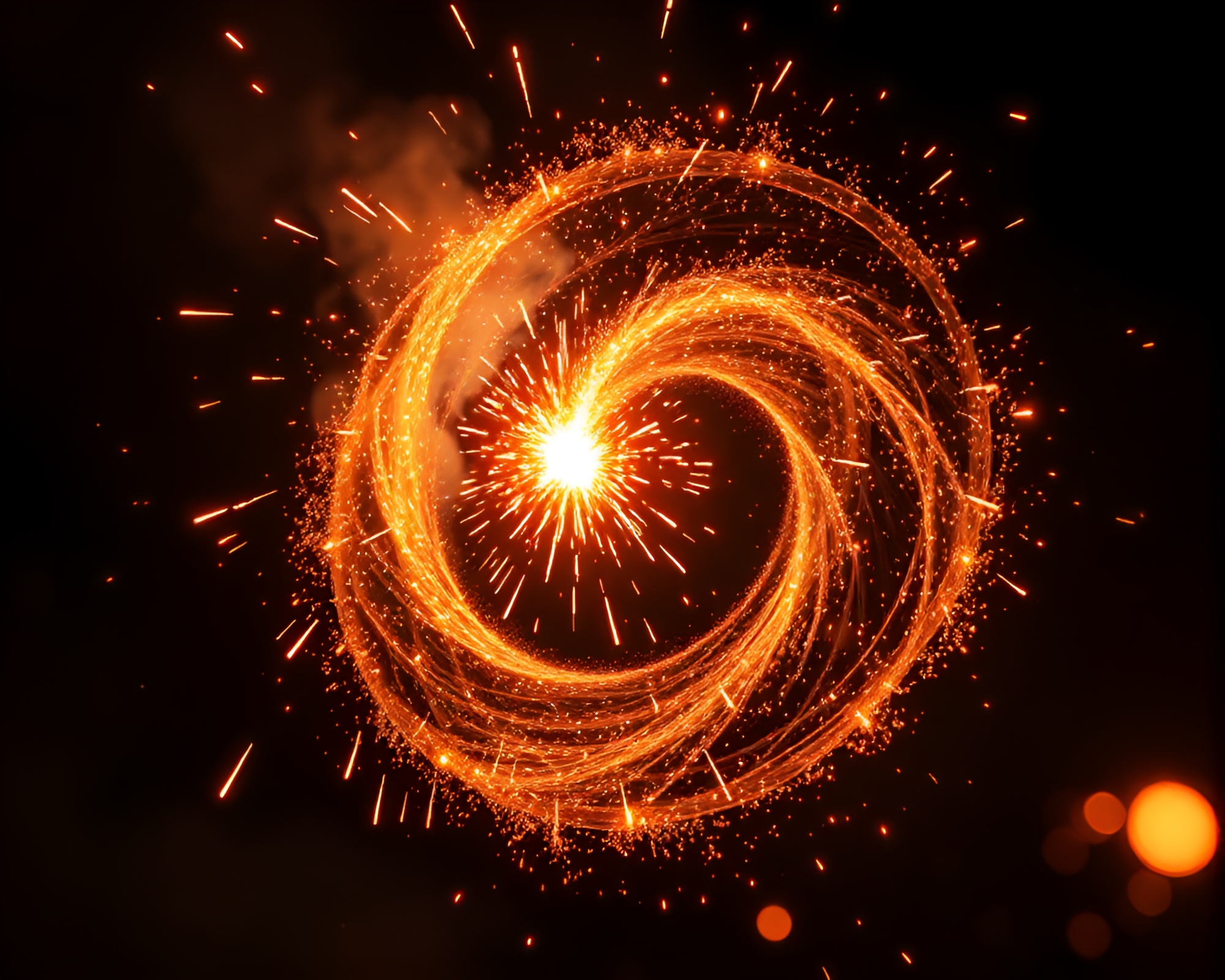 Twisted Vortex of Festival Fireworks Illumination – free AI stock image
