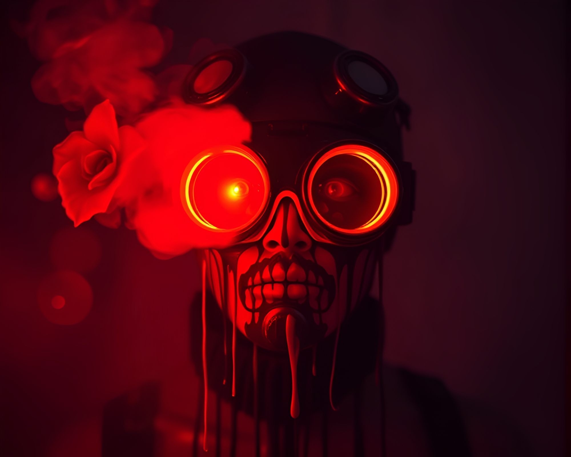 Steampunk Goggles in Volcanic Ink Wash – free AI stock image