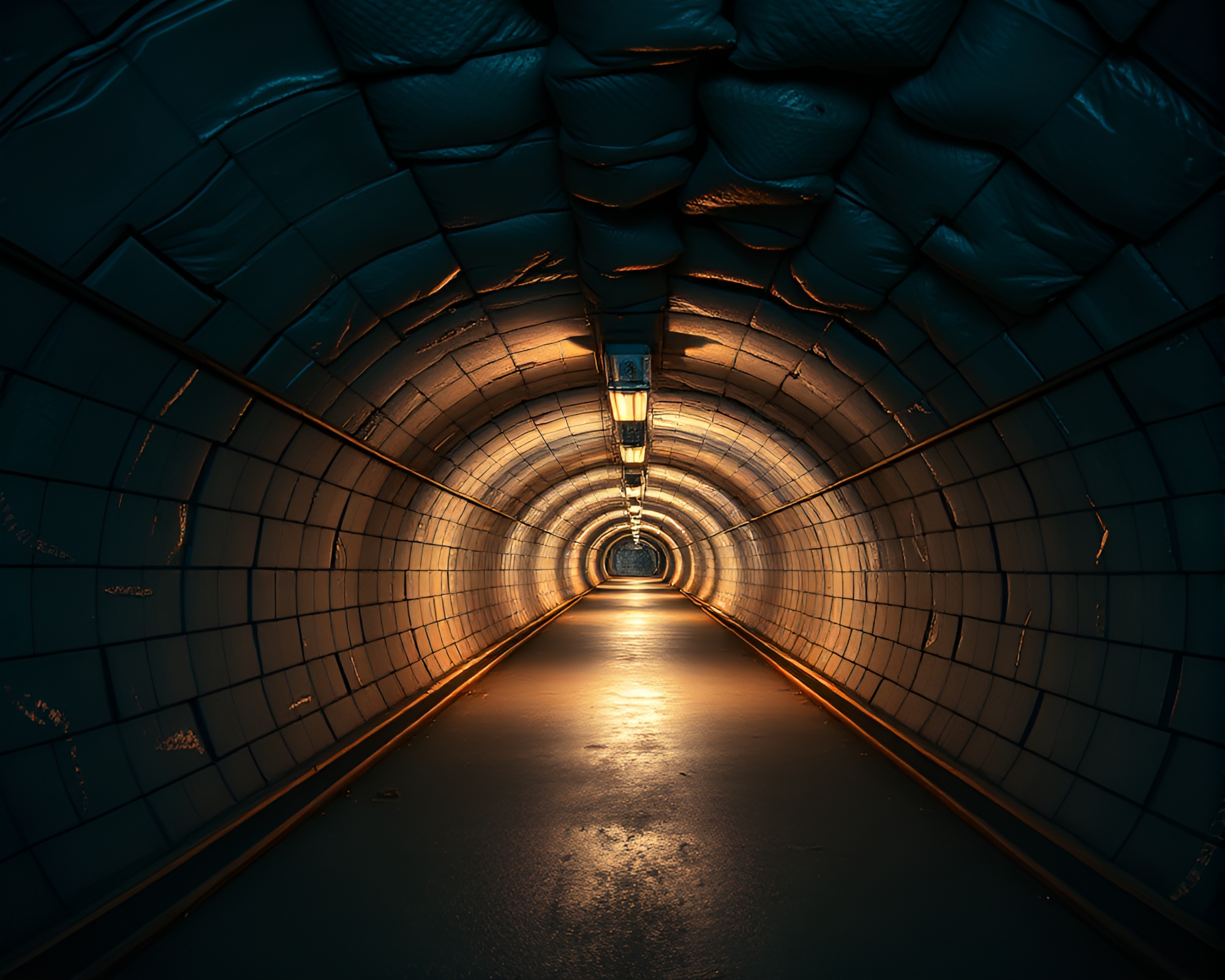 Eerie Fisheye View of Toon Shaded Underground Bunker – free AI stock image