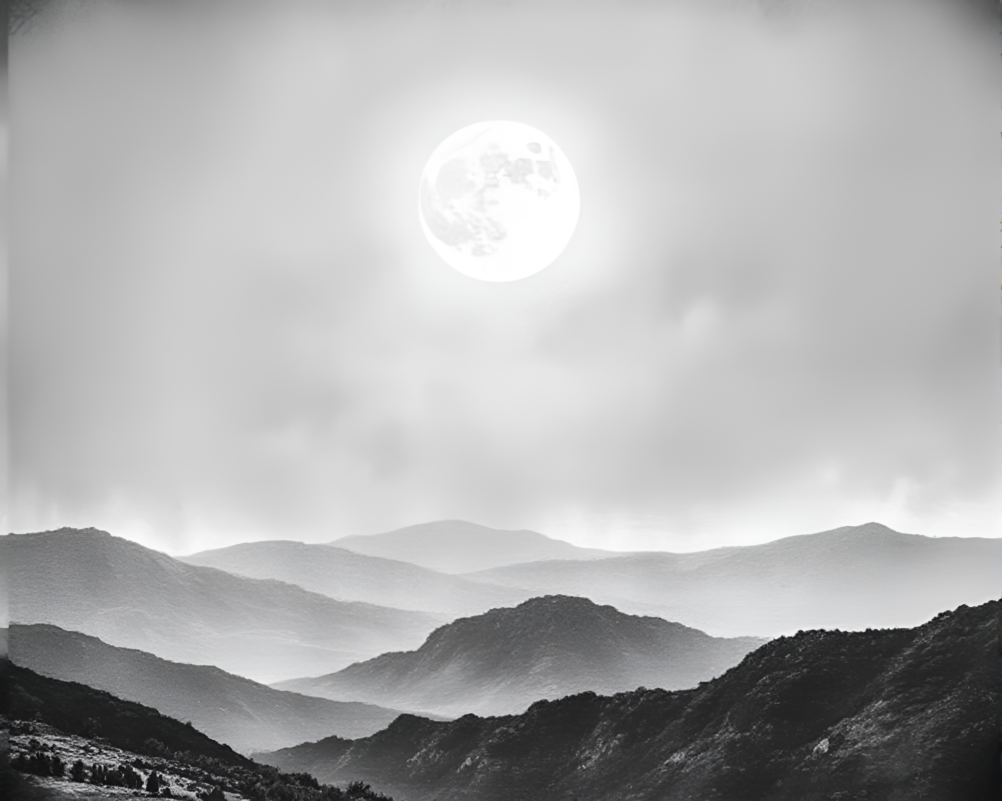 Ethereal Banshee Under Lunar Glare Landscape – free AI stock image