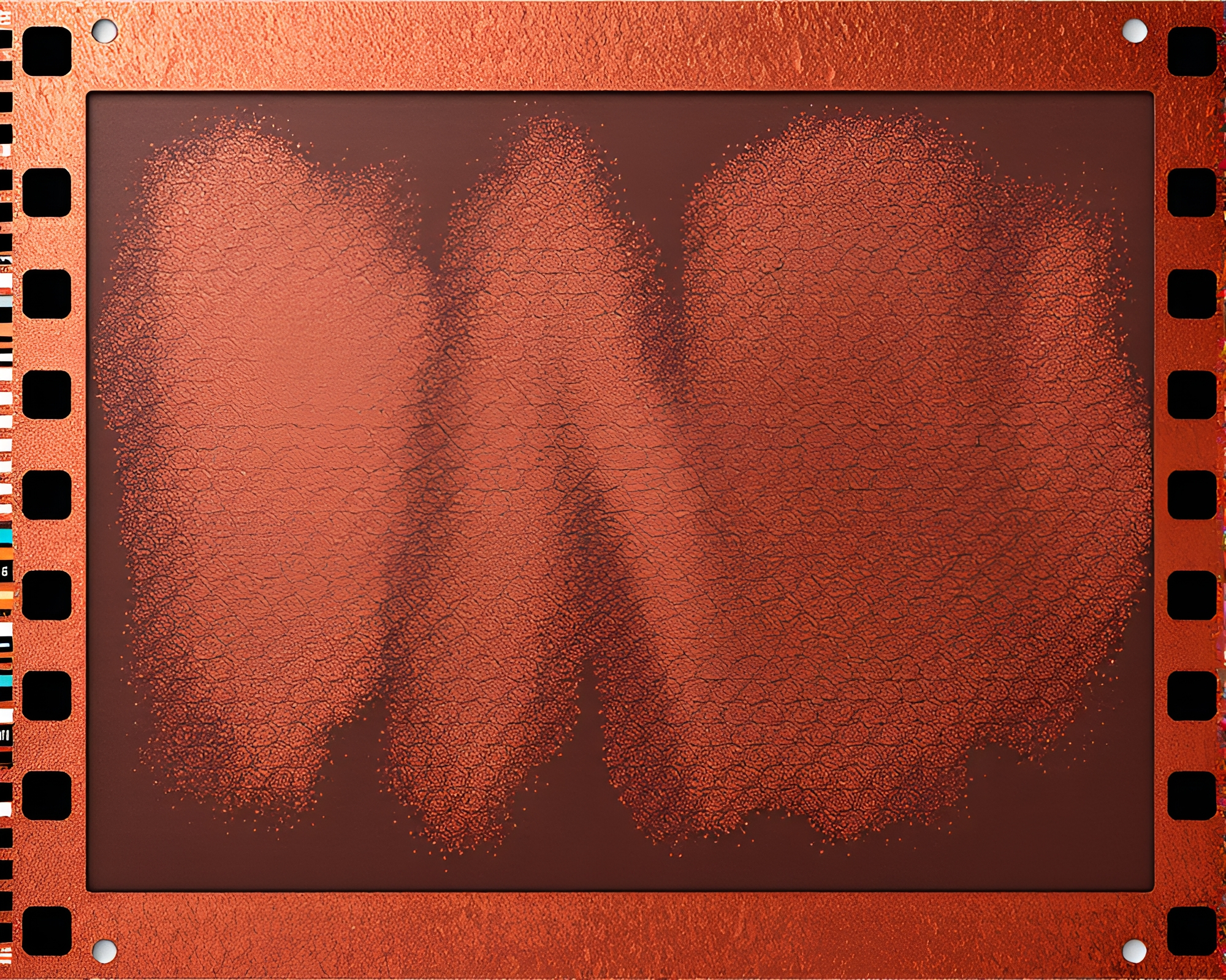 Mystical Cavern with Rose Gold Shadows on Film Strip Border – free AI stock image