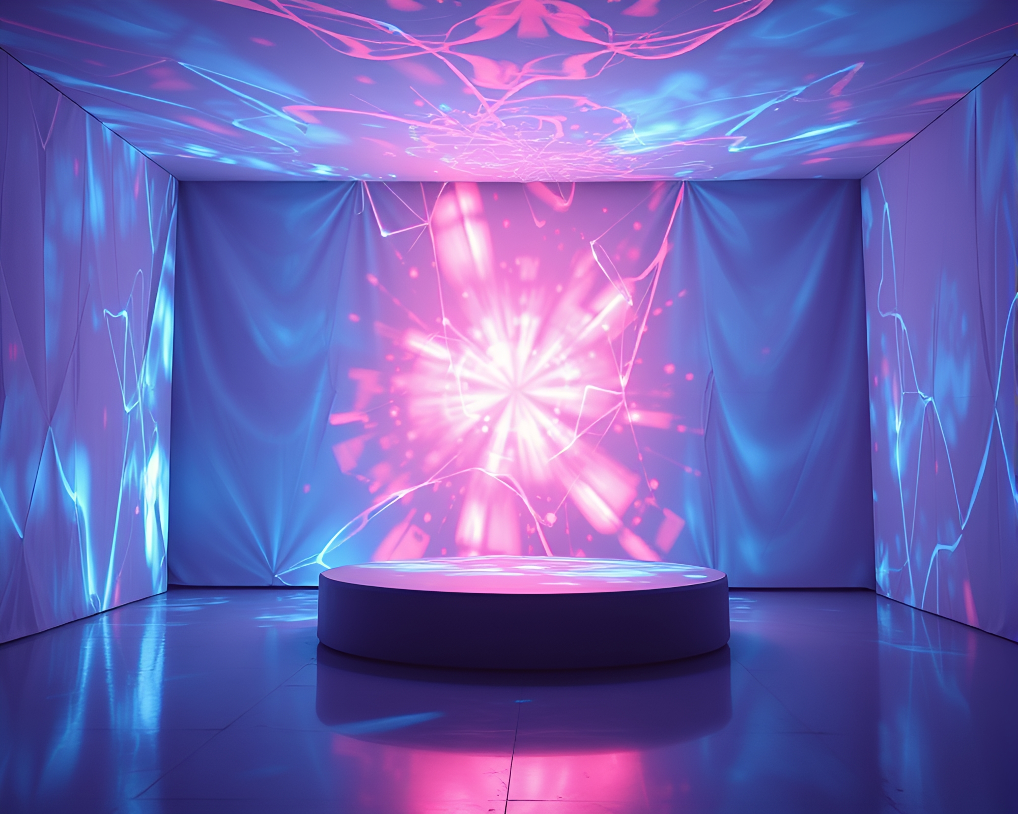 Off-Center Holographic Theater Display – free AI stock image