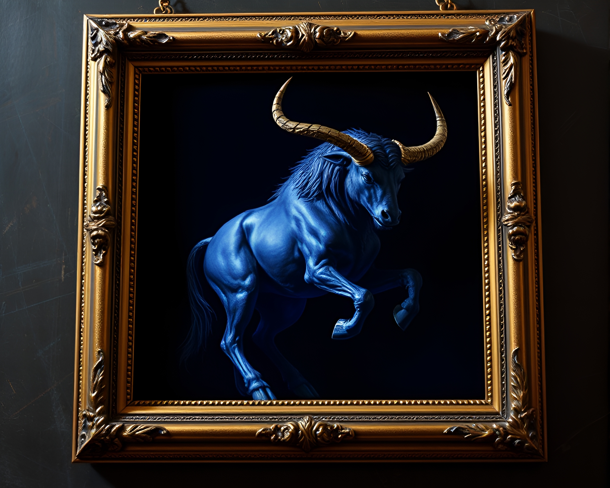 Majestic Minotaur: Frame of Vignettes – free AI stock image