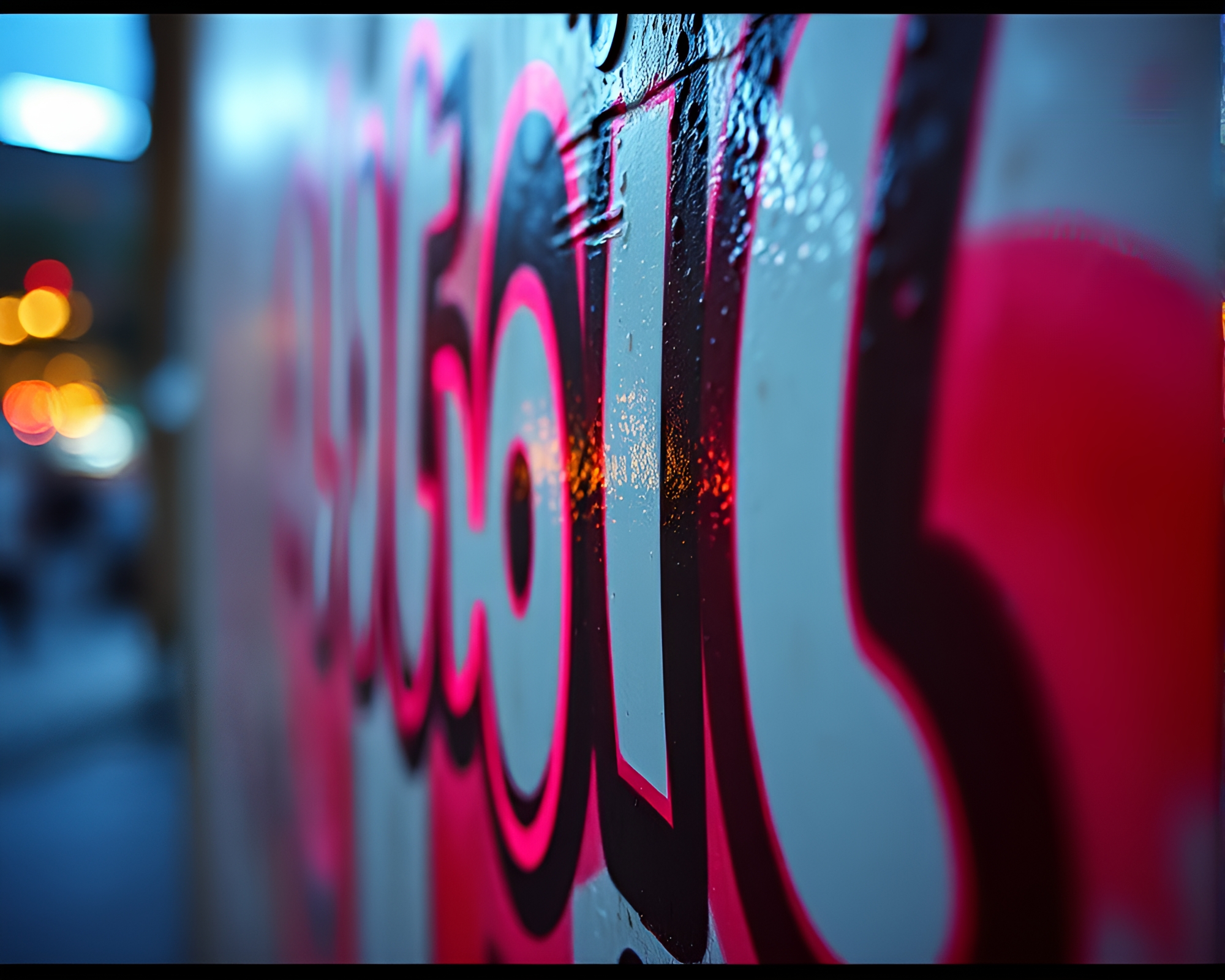 Neon Graffiti Film Sprocket Holes – free AI stock image