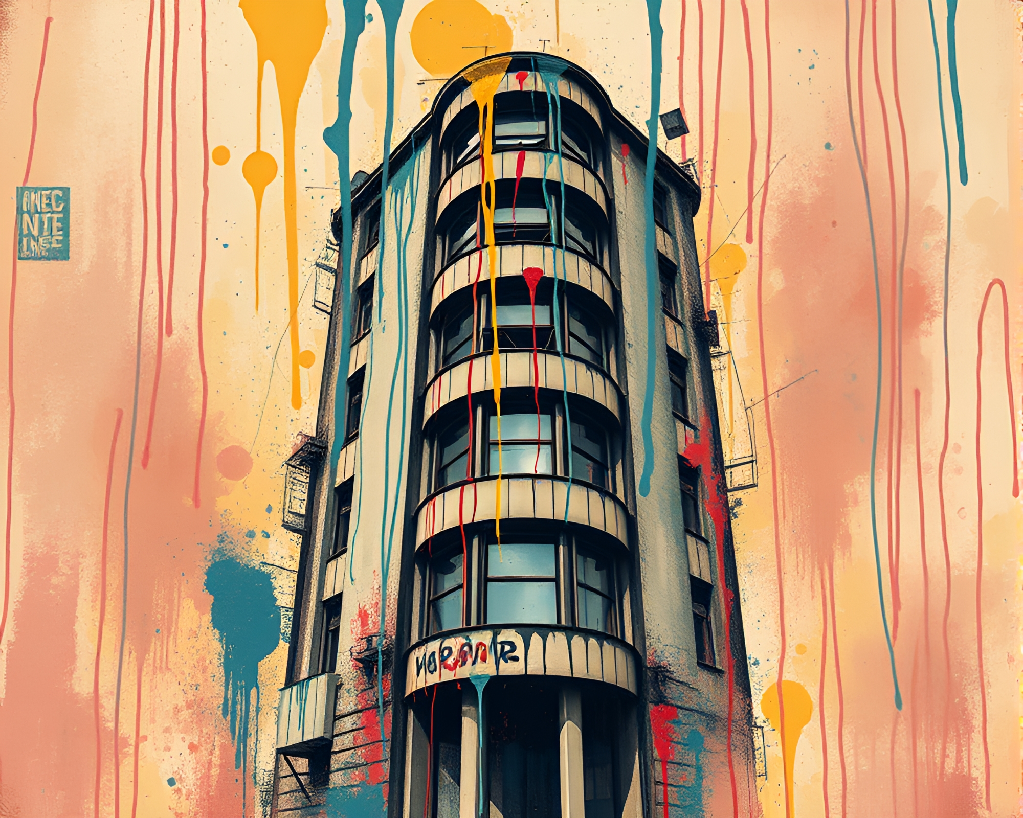 Fractal Brutalism: Acid Graffiti Drips Expose Chaotic Harmony – free AI stock image