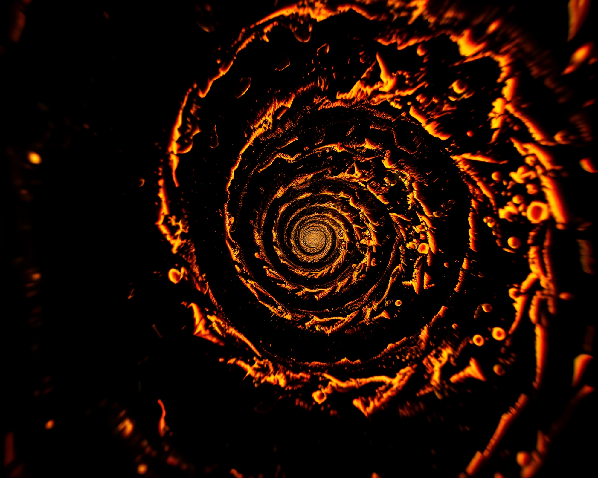Ethereal Spiral in Glitch Noir Cathedral – free AI stock image