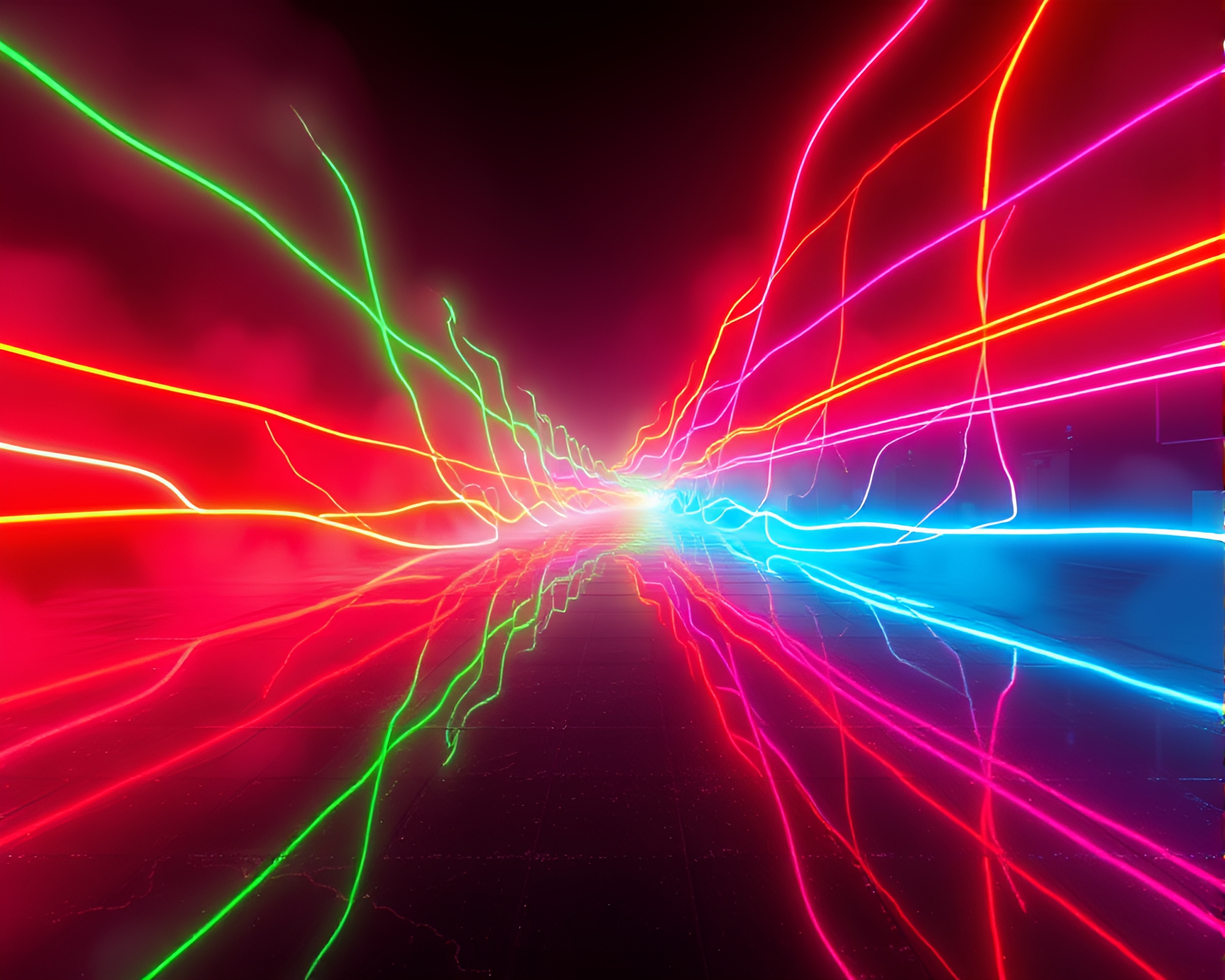 Neon Ley Line Sorcery: Maximalist Aura Reflections – free AI stock image