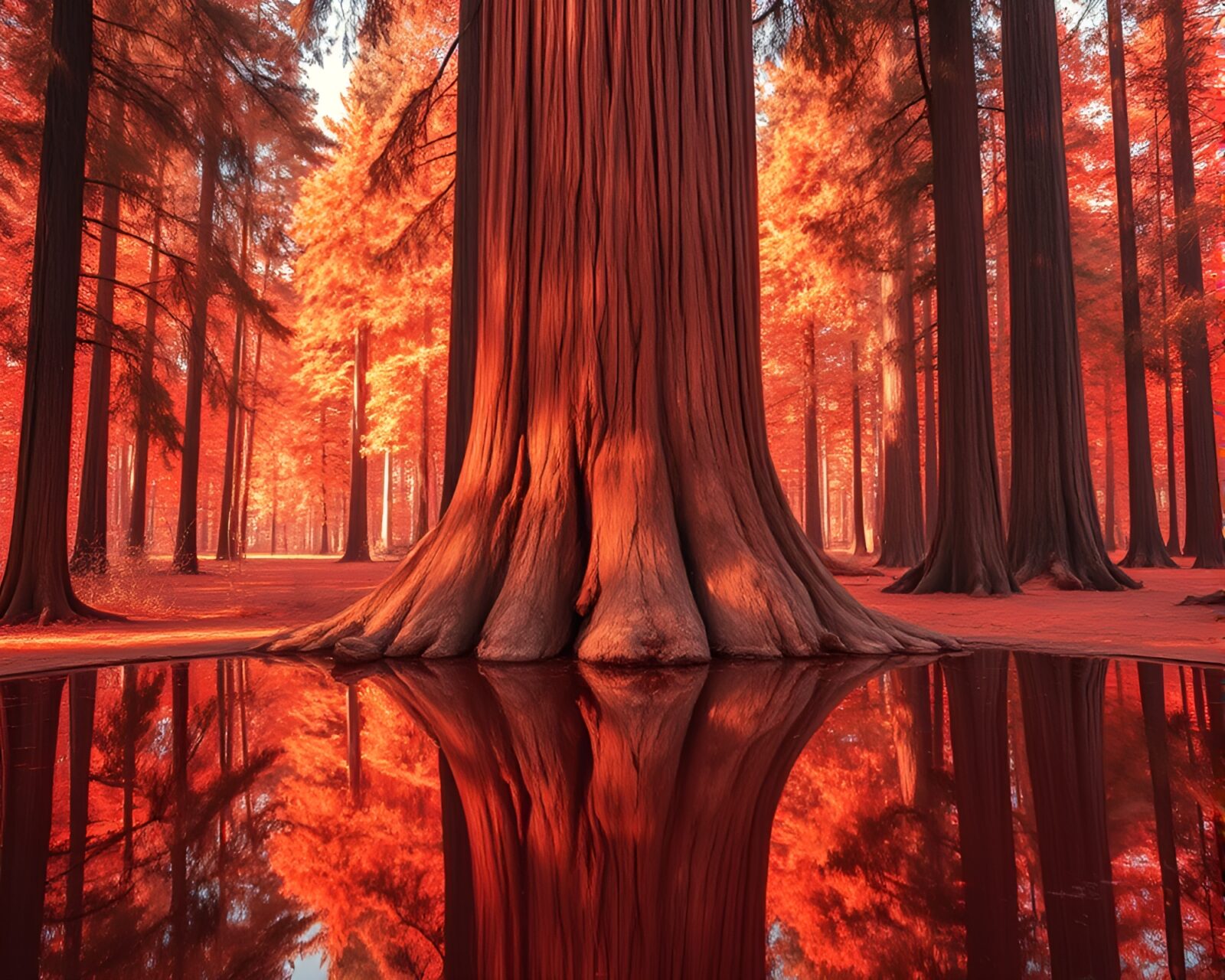 Bio-organic design of a Redwood tree with double reflection