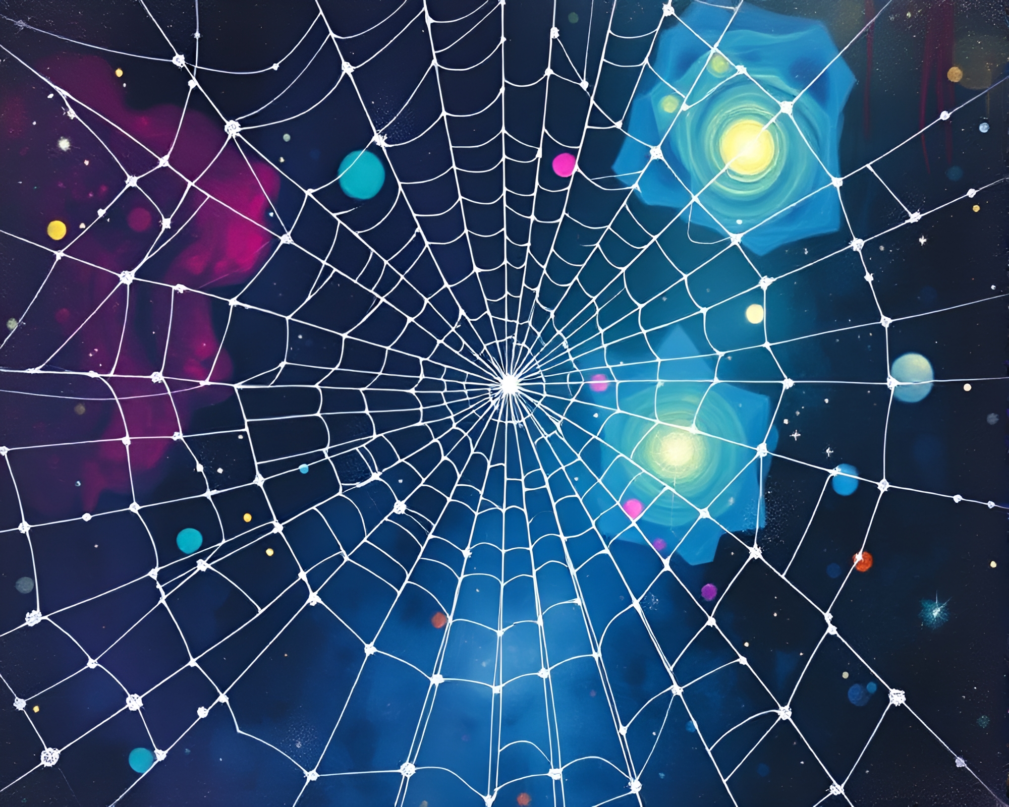 Mystical cobweb telescope underpainting – free AI stock image