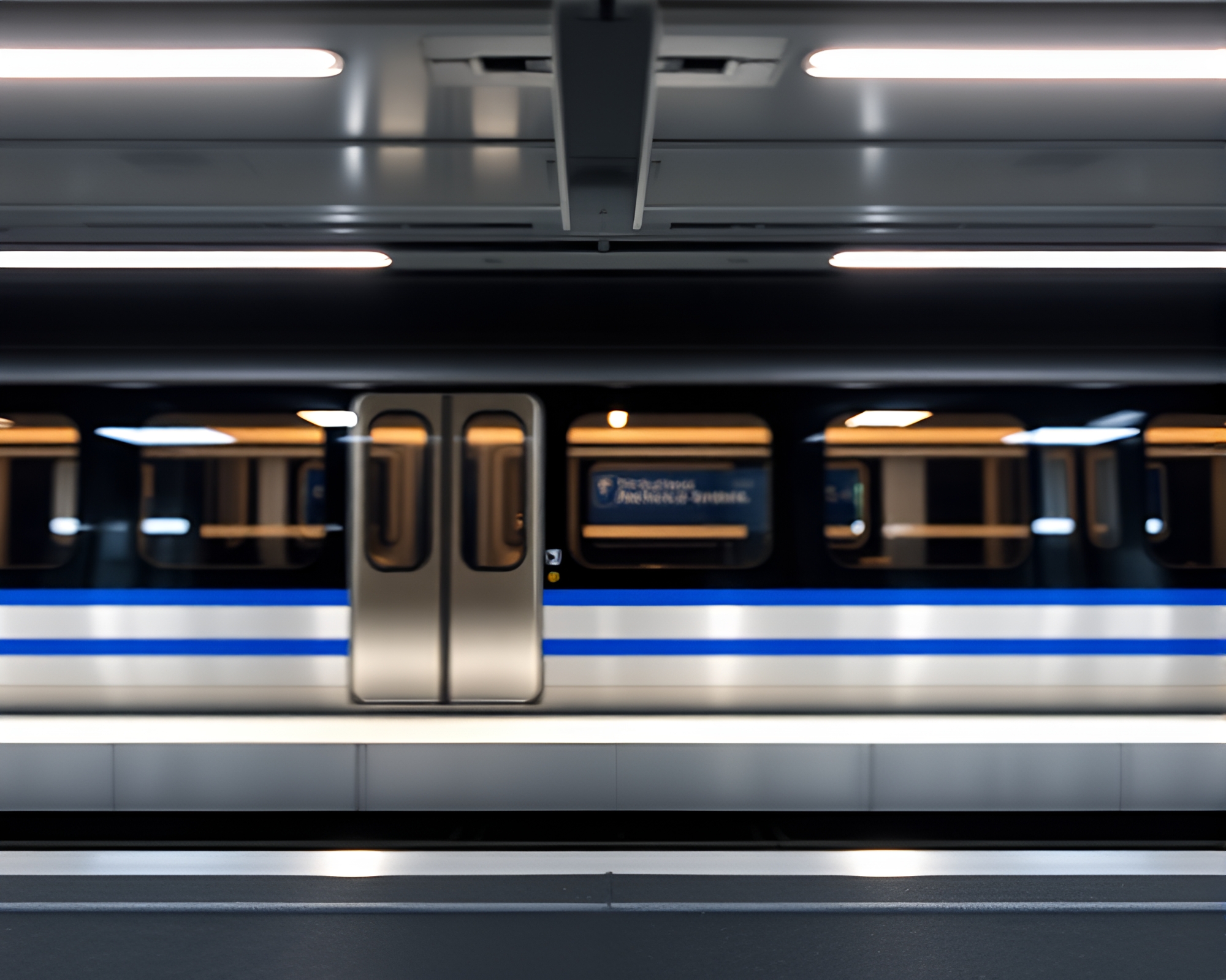 Futuristic Monorail Foil Stamping Minimalist Design – free AI stock image