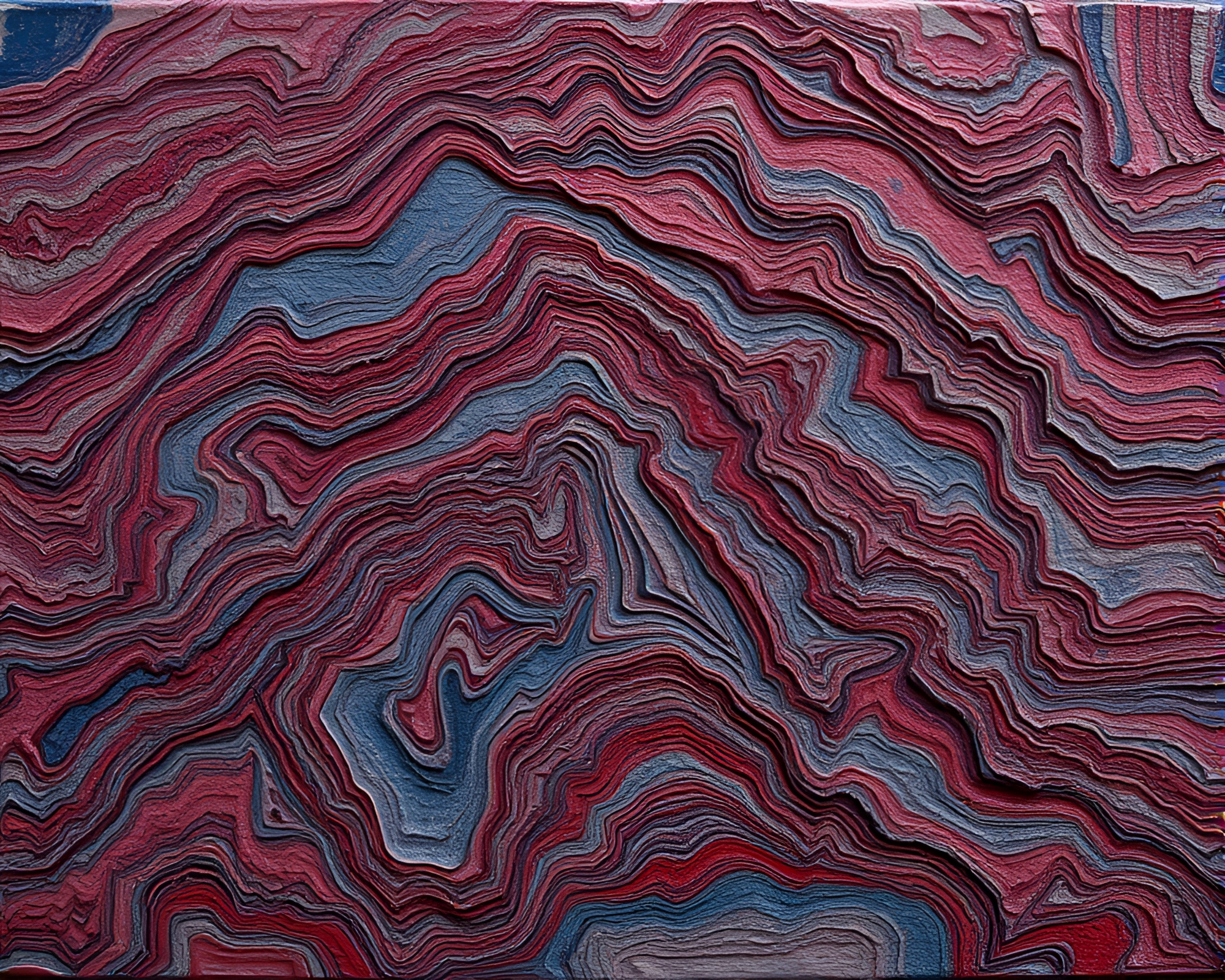 Impasto Marble Sculpture in Duotone Red-Blue – free AI stock image