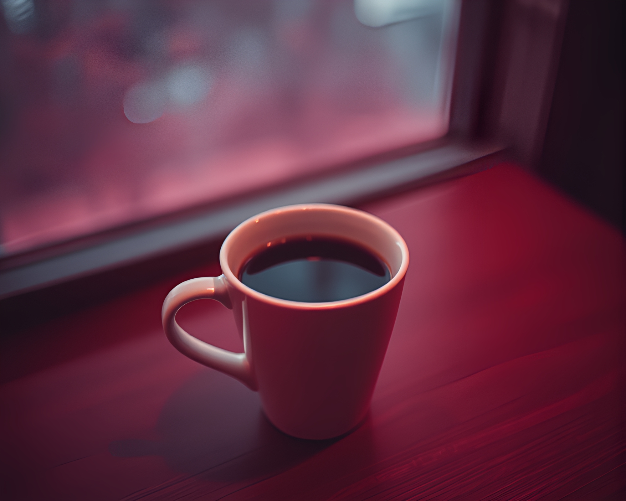 Infrared Coffee Cup Noir Mystery Scene – free AI stock image