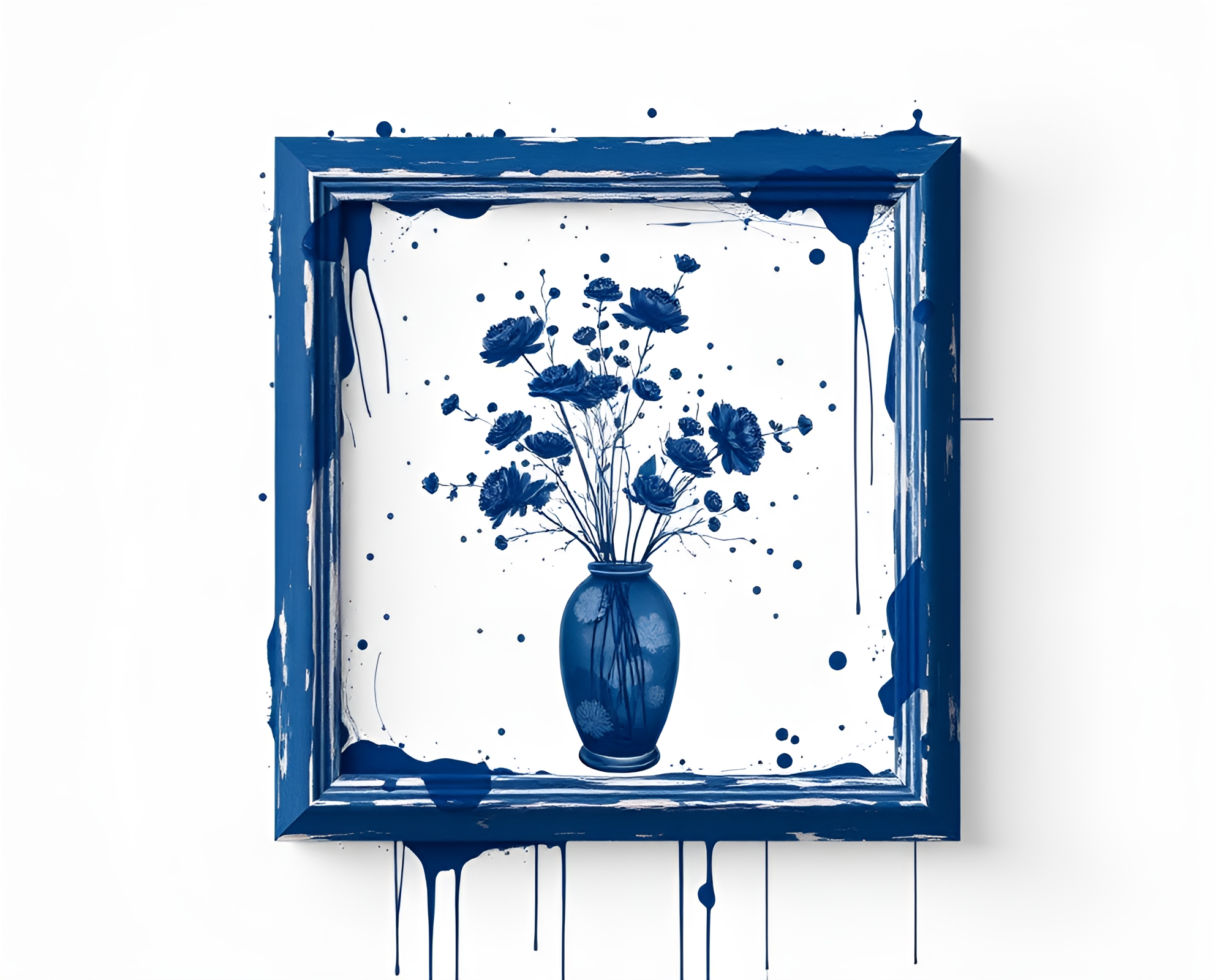 Enigmatic Vase Within Vase Splatter Art – free AI stock image