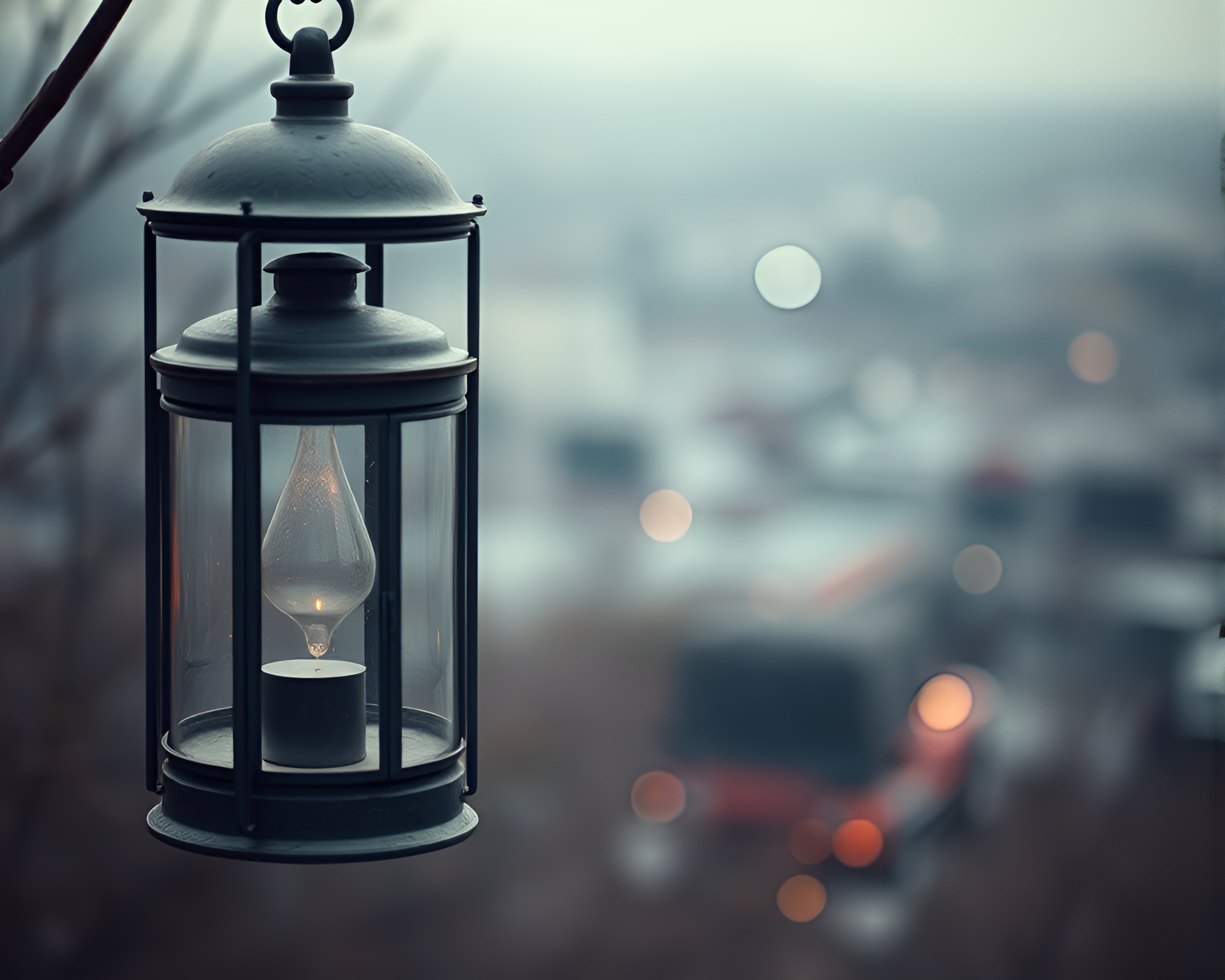 Lantern-lit Fantasy City from Above – free AI stock image