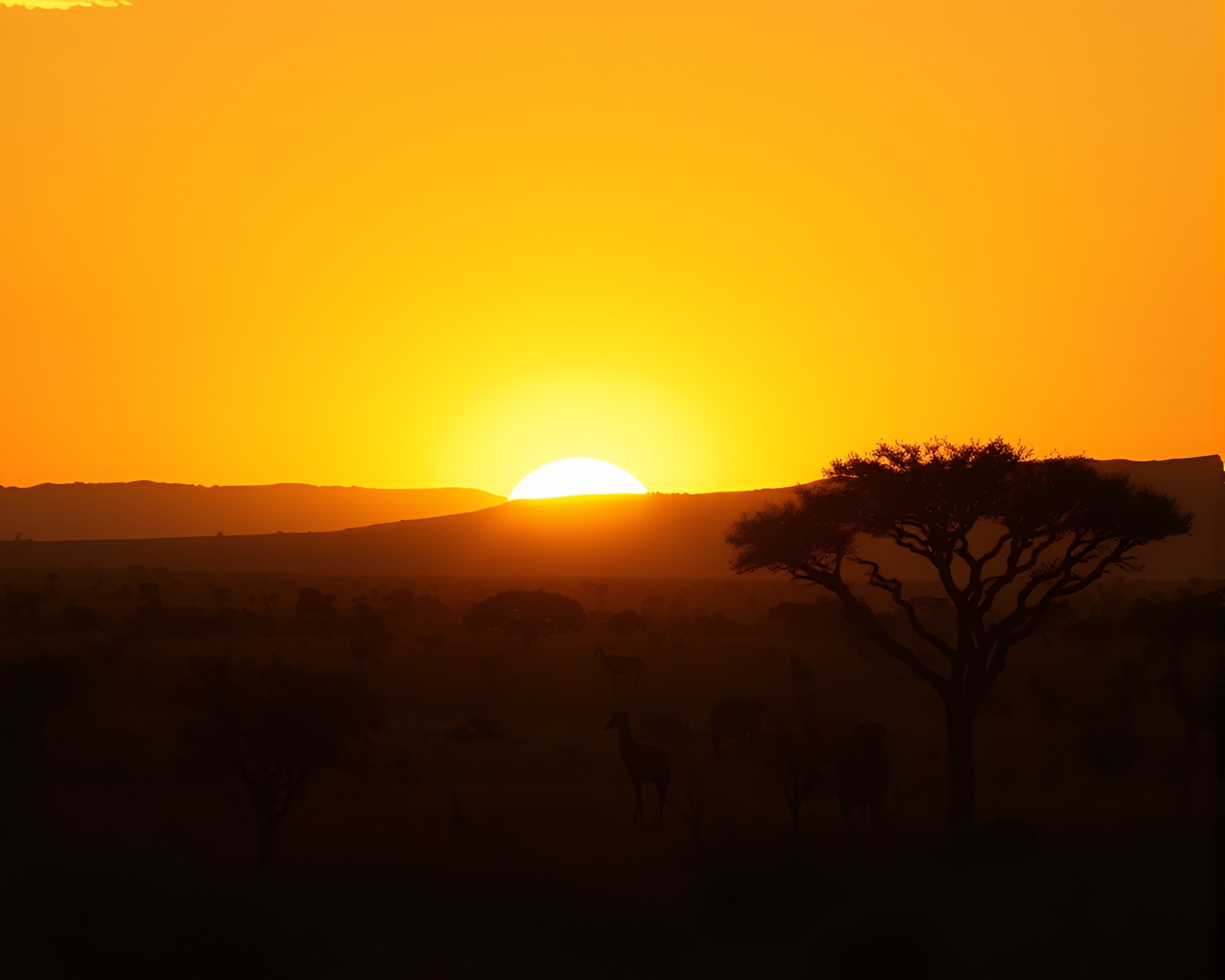 Savanna Sunset: Tilted Stipple Sparkle – free AI stock image
