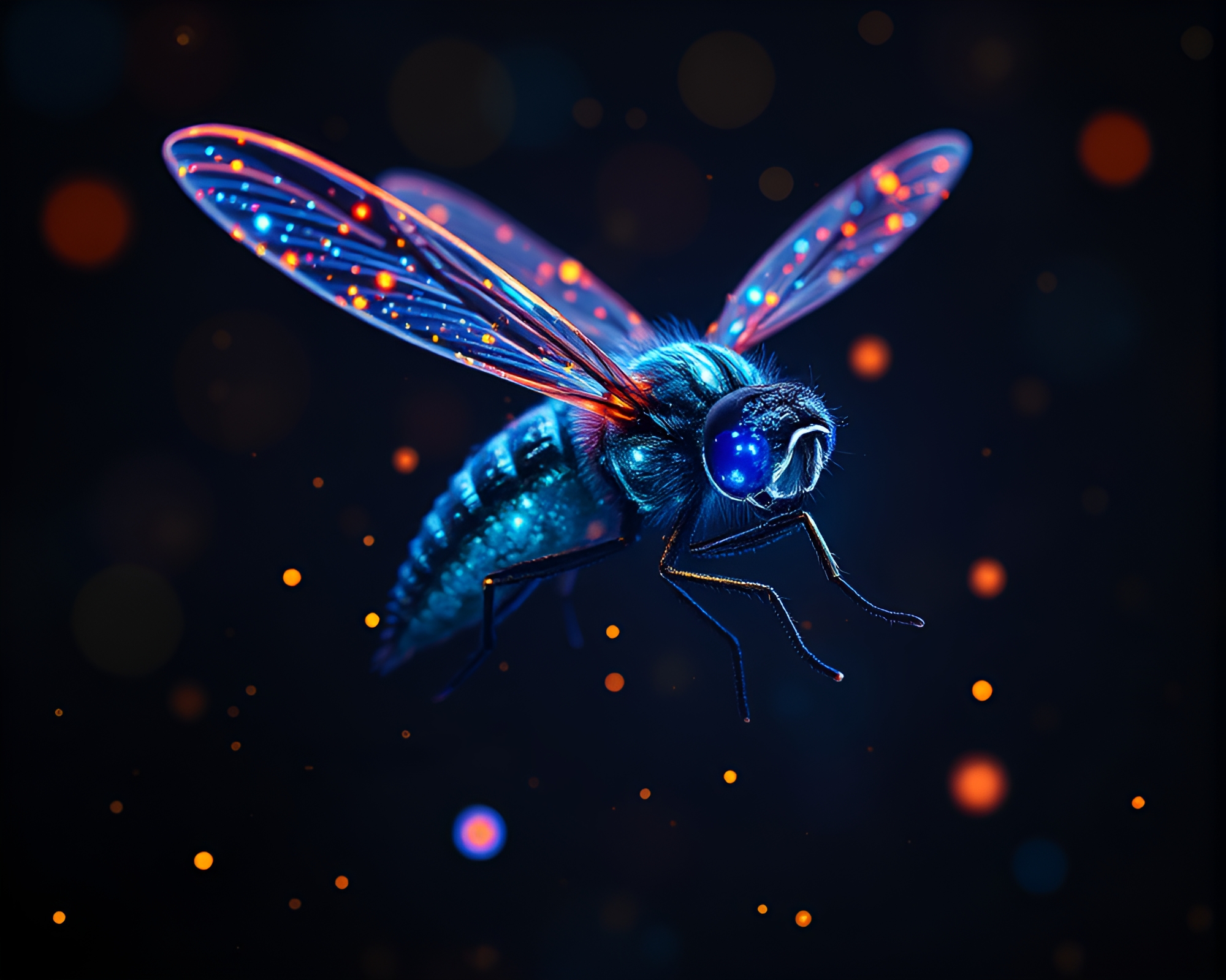 Enchanting Werewolf Surrounded by Glowing Particles – free AI stock image