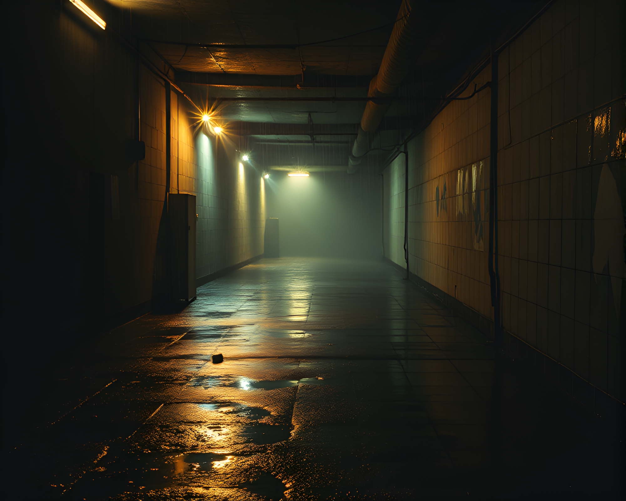 Leviathan Emerging from Gloom in Basement Vignette – free AI stock image
