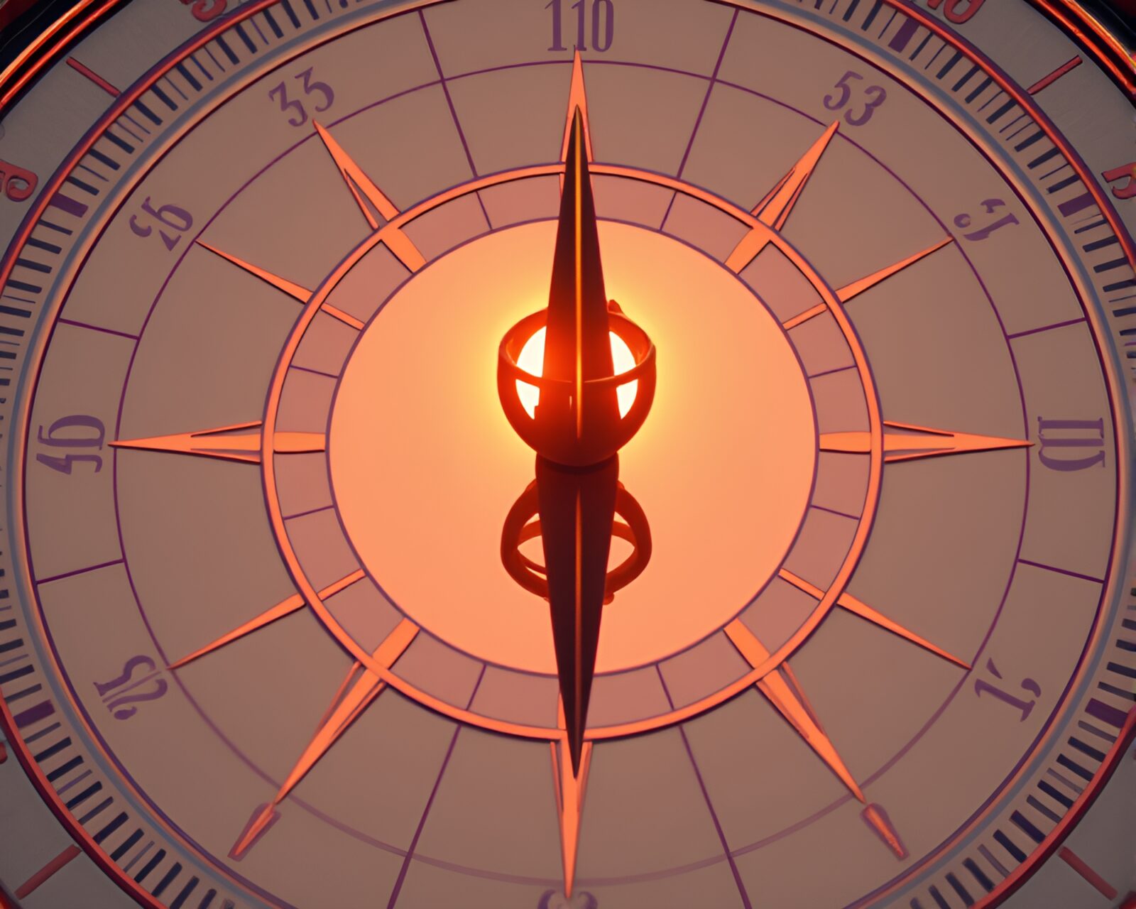Vibrant pop art image of double reflection pocket sundial