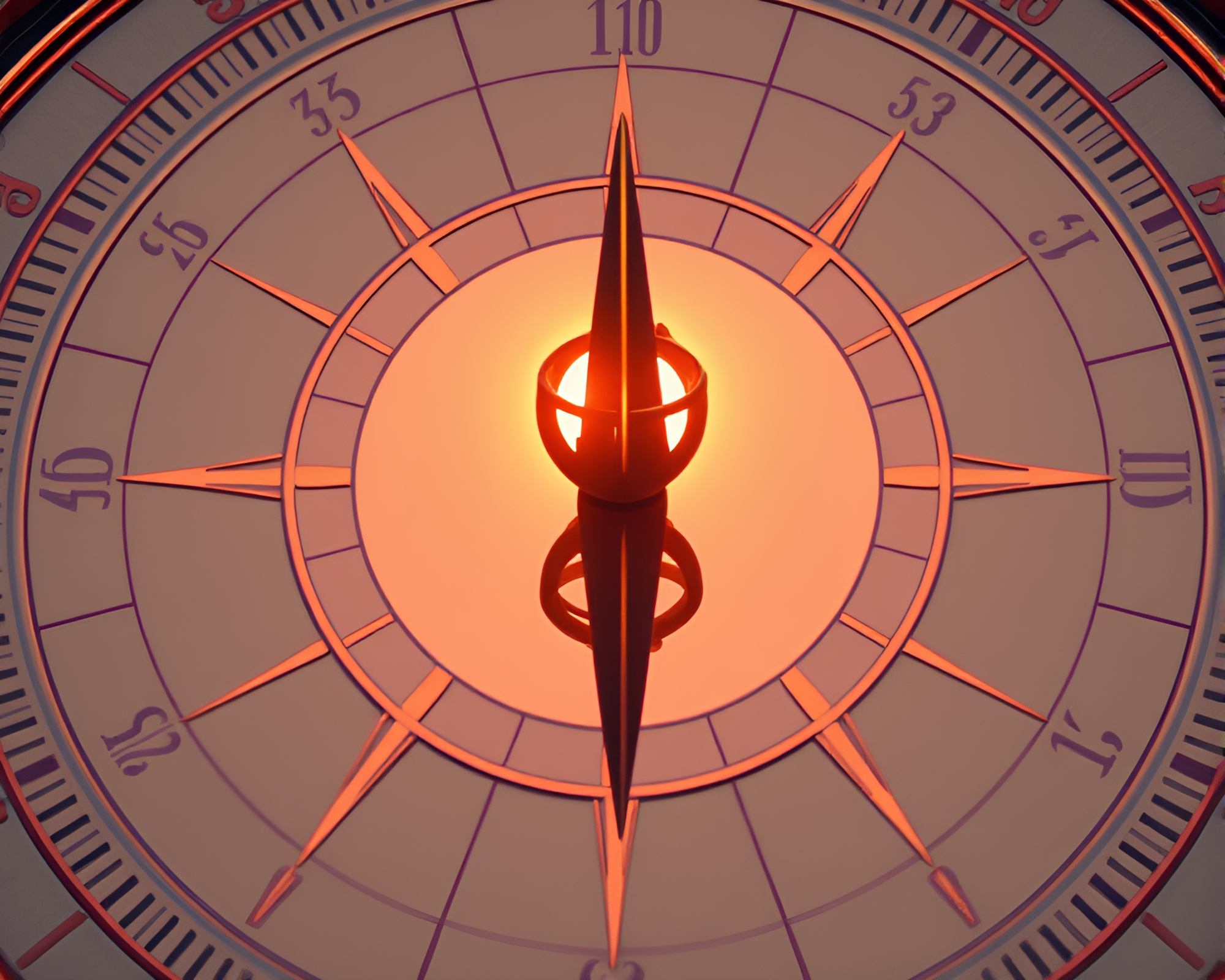 Double Reflection Pocket Sundial in Peachy Pop Art Glow – free AI stock image