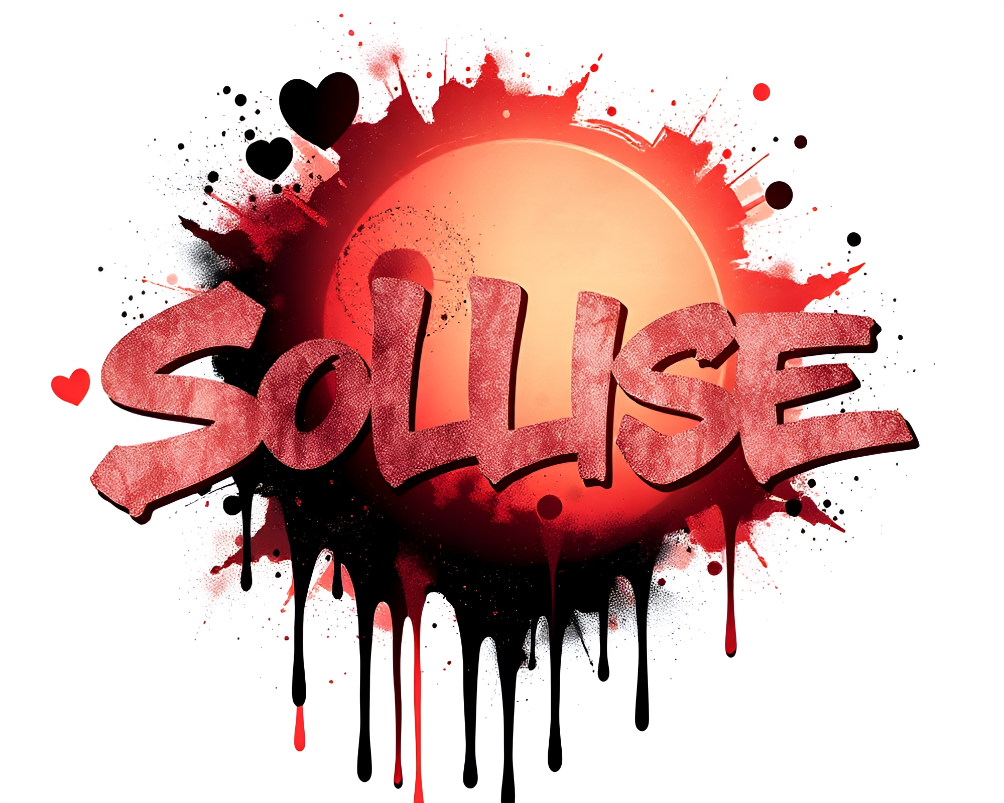 Solar Eclipse Graffiti Drips in Rose Gold Vector Art – free AI stock image