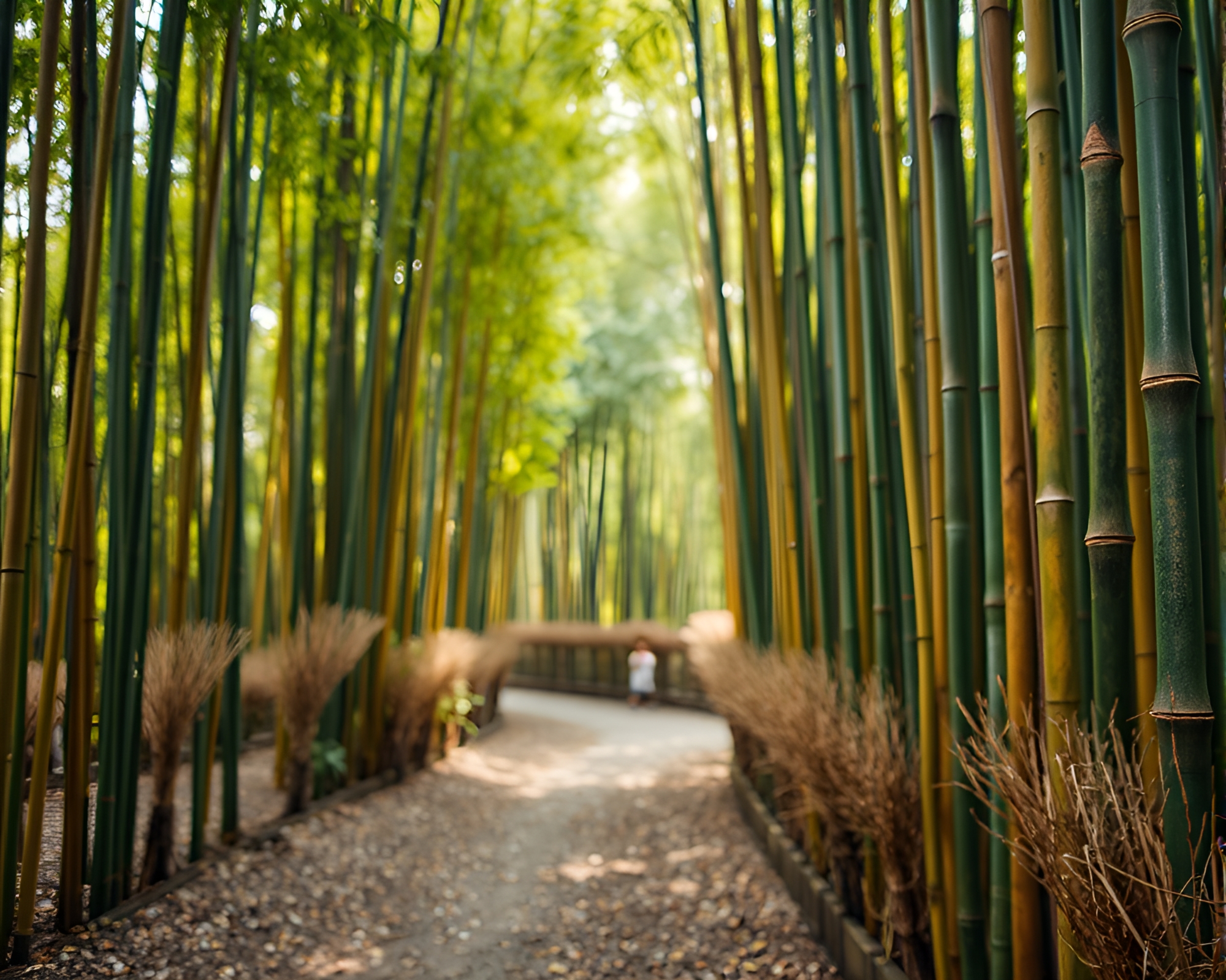 Enchanting Bamboo Grove in Lush Jewel Tones – free AI stock image