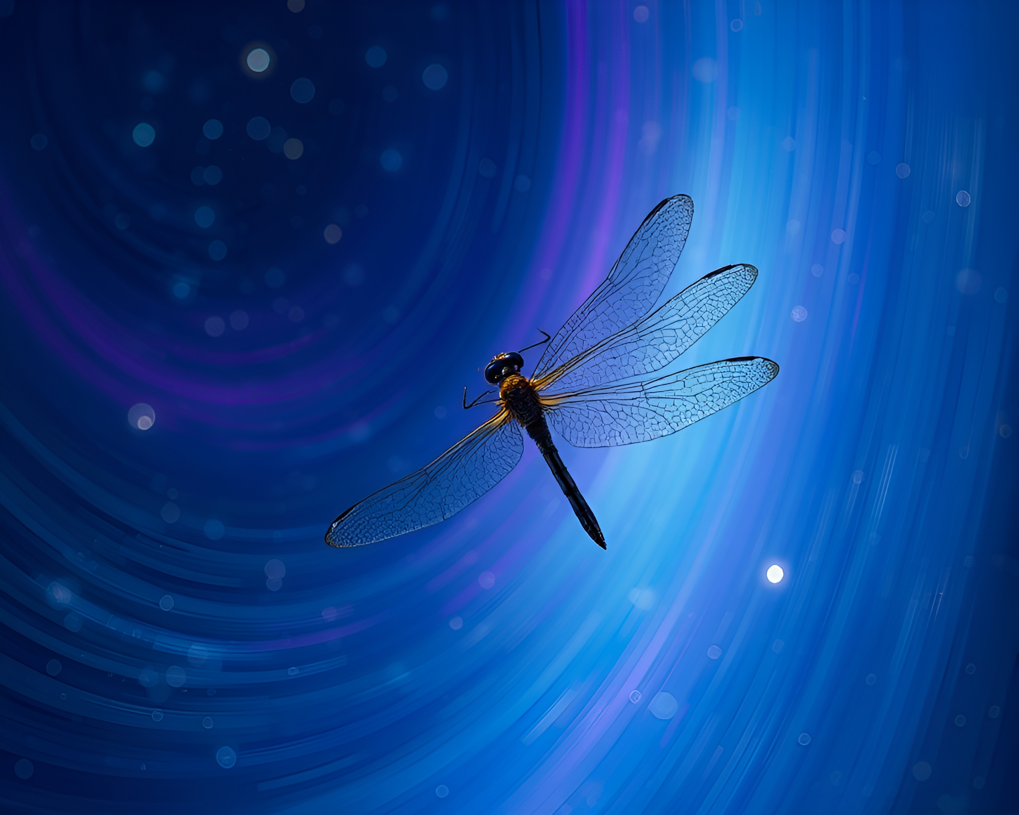 Enigmatic Dragonfly in Ultraviolet Milky Way – free AI stock image