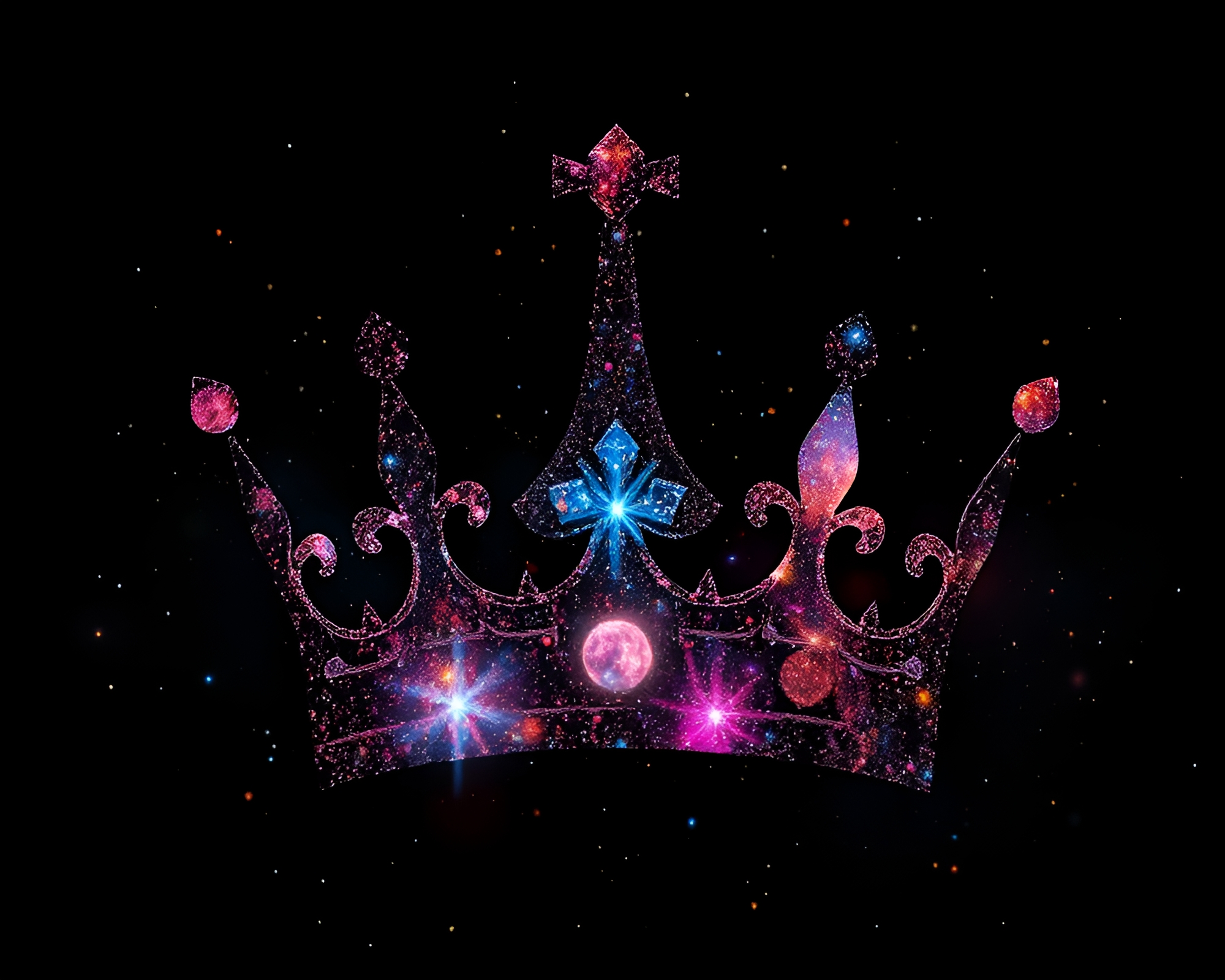 Galaxy Crown in High-Contrast Noir: Texture Overlay Fantasy – free AI stock image