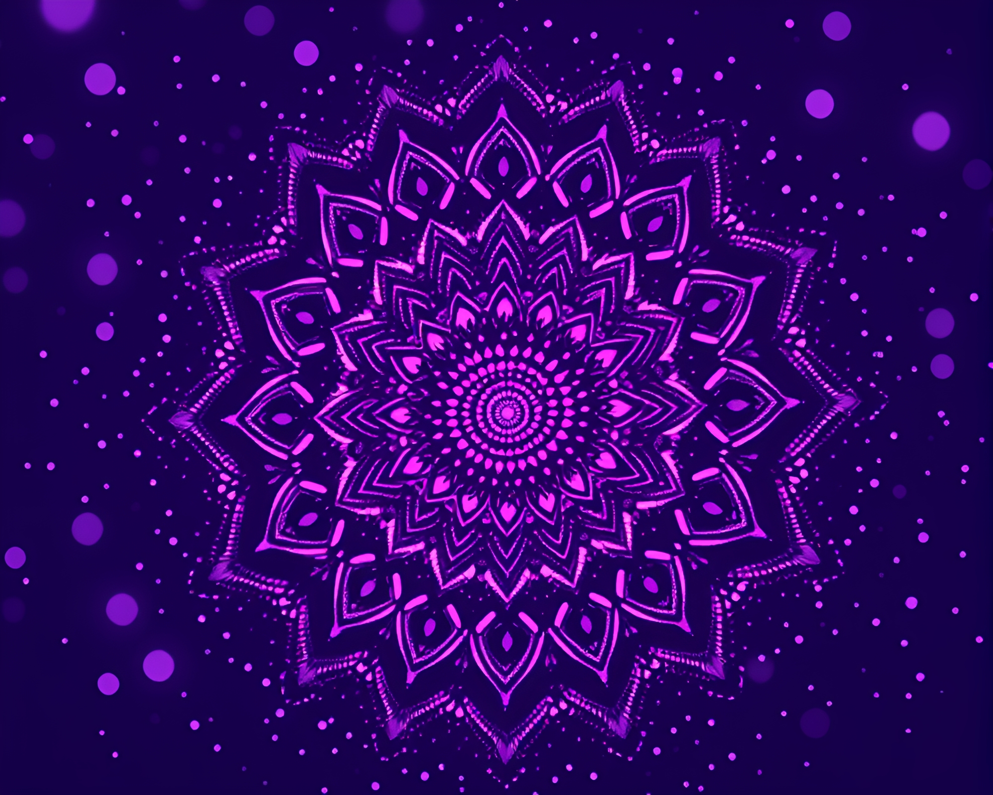 Twilight Mandala Photocollage: Pointillist Dots – free AI stock image