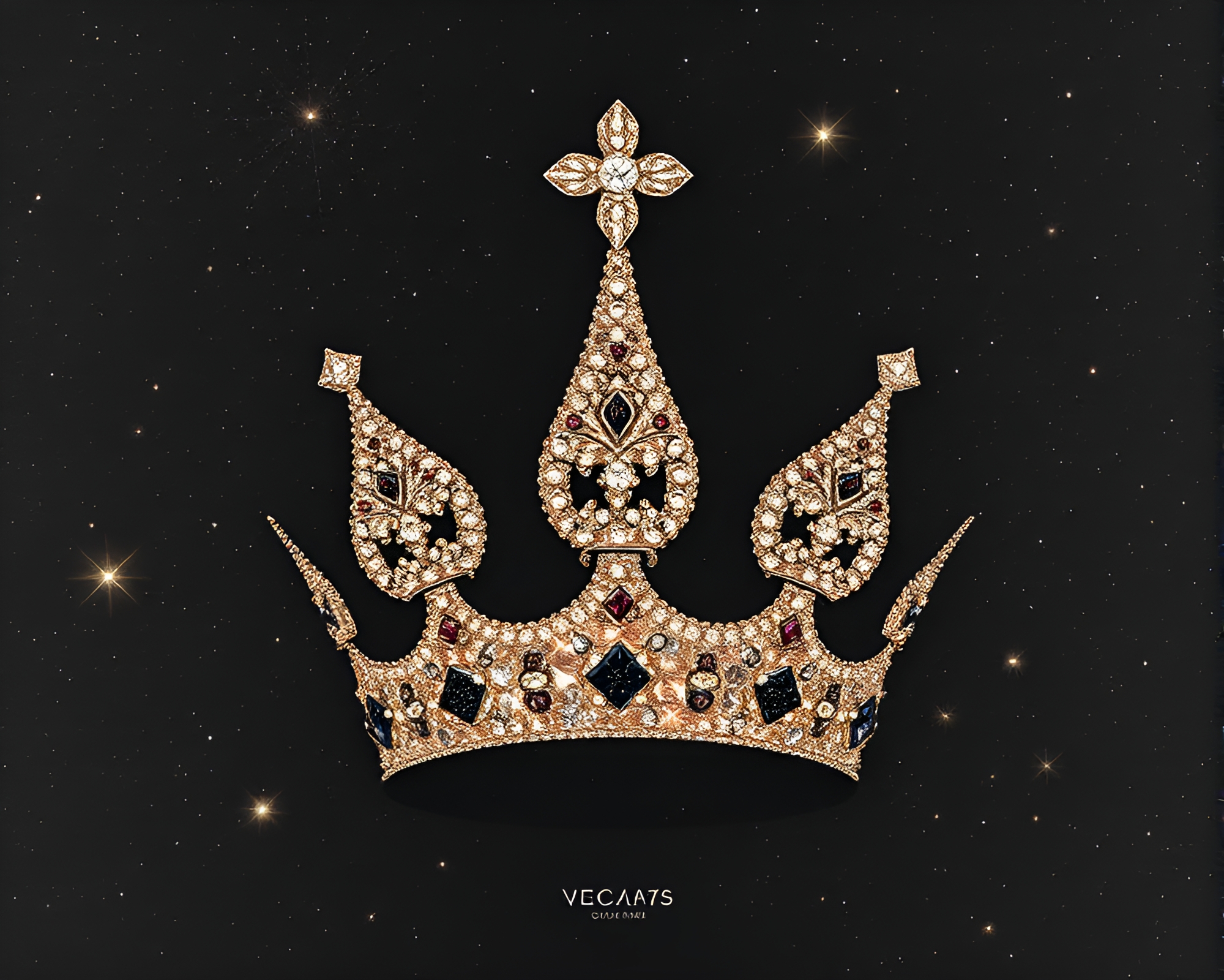 Glimmering Crown of Negative Space Collage – free AI stock image