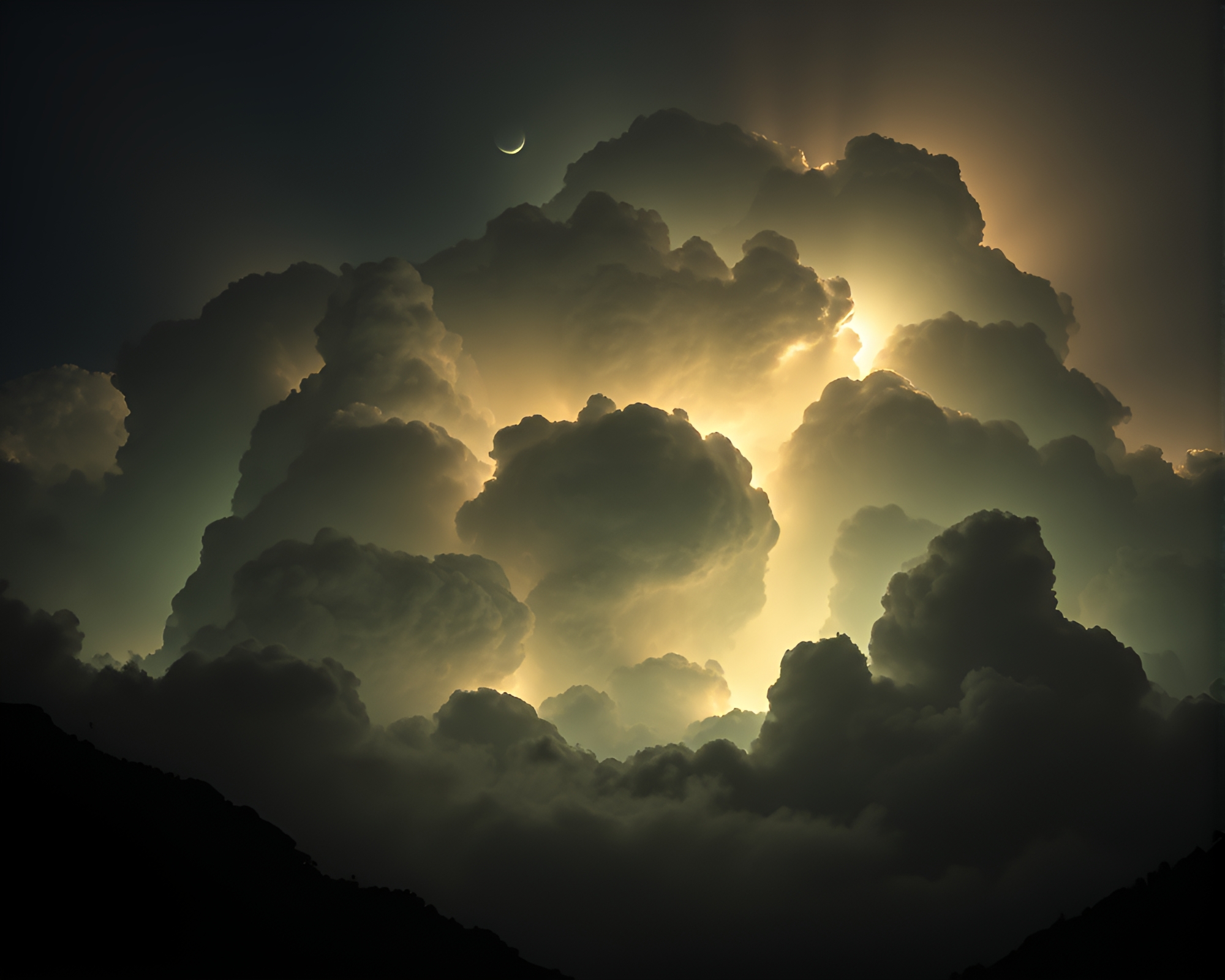Majestic Golem in Phosphorescent Cloud Formation – free AI stock image