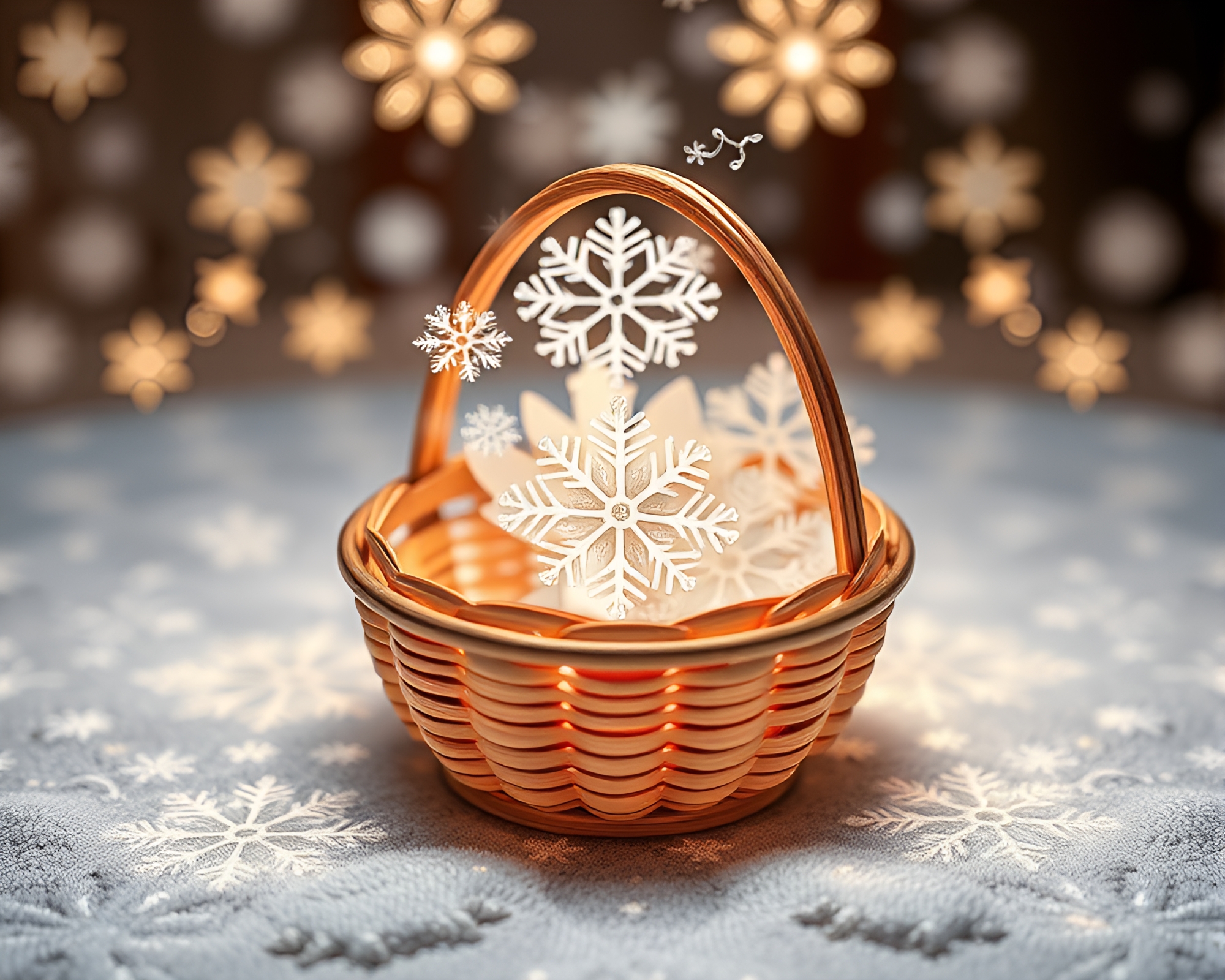 Kinetic Snowflakes Dance in Dim Sum Kaleidoscope – free AI stock image
