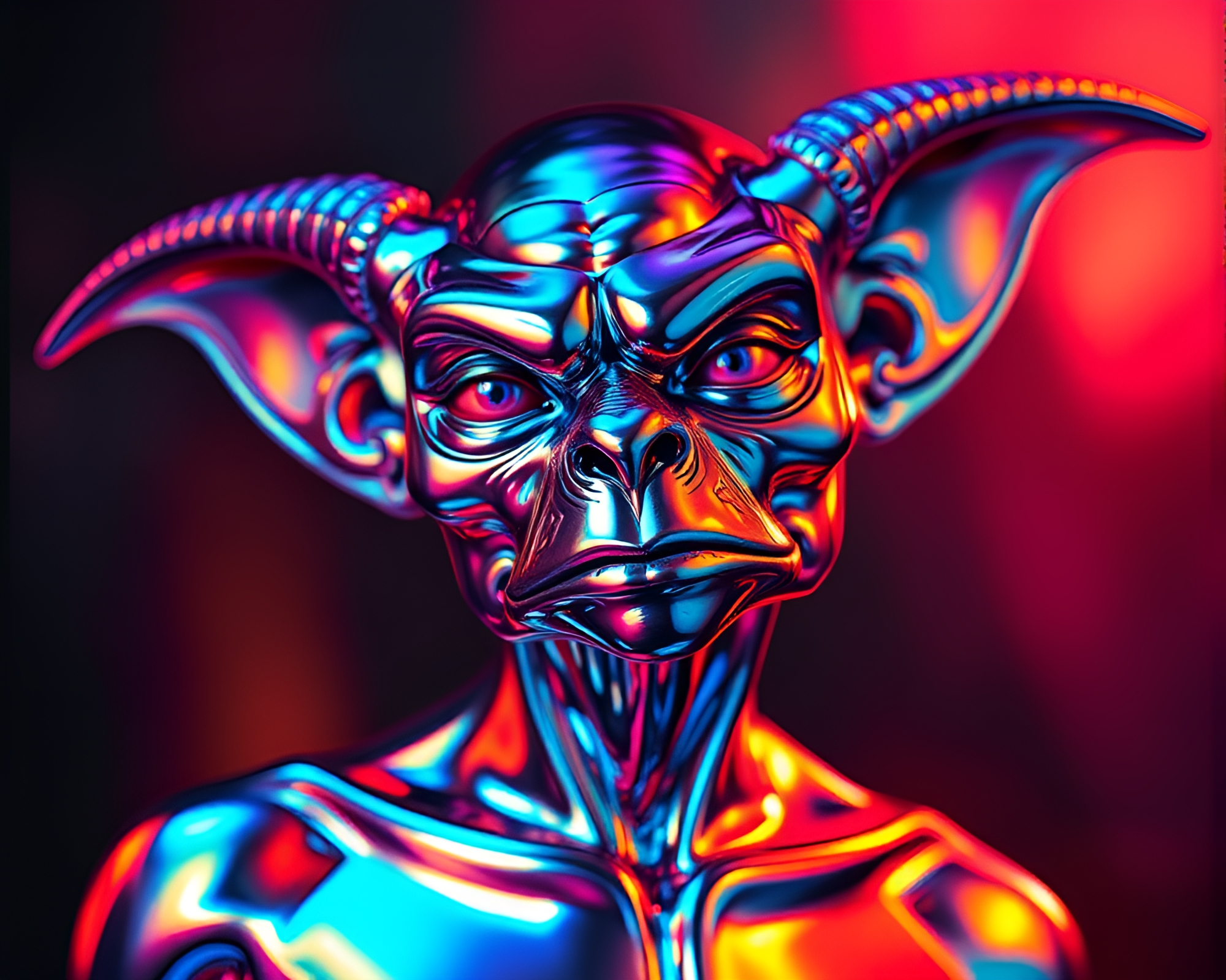Goblin X-Ray Reflections: Holographic Fantasy – free AI stock image