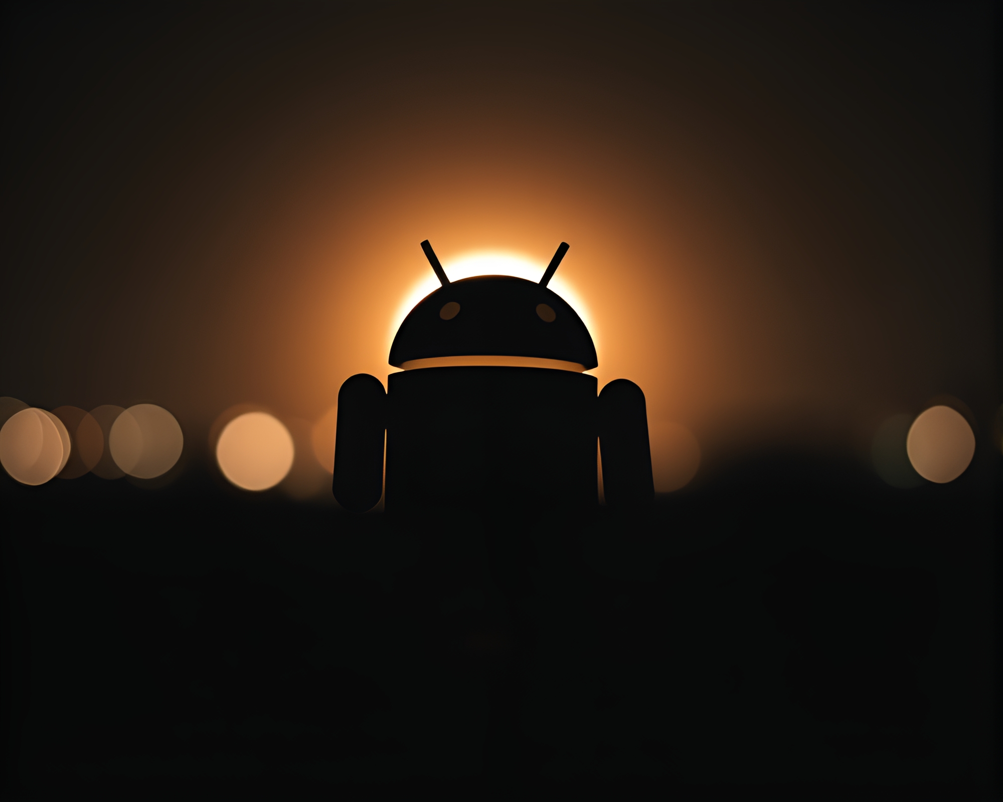 Futuristic Android Silhouette in Duochrome Focus Stacking – free AI stock image