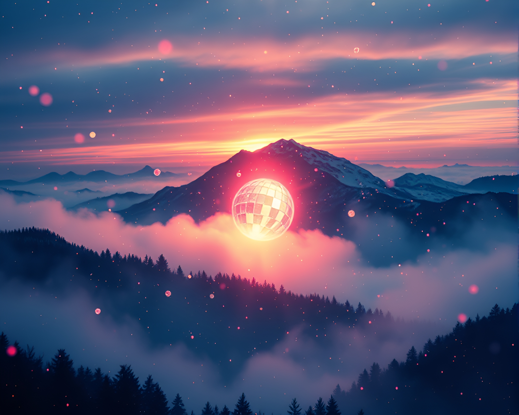 Misty Mountain Engraved Kaleidoscope Glimmer – free AI stock image