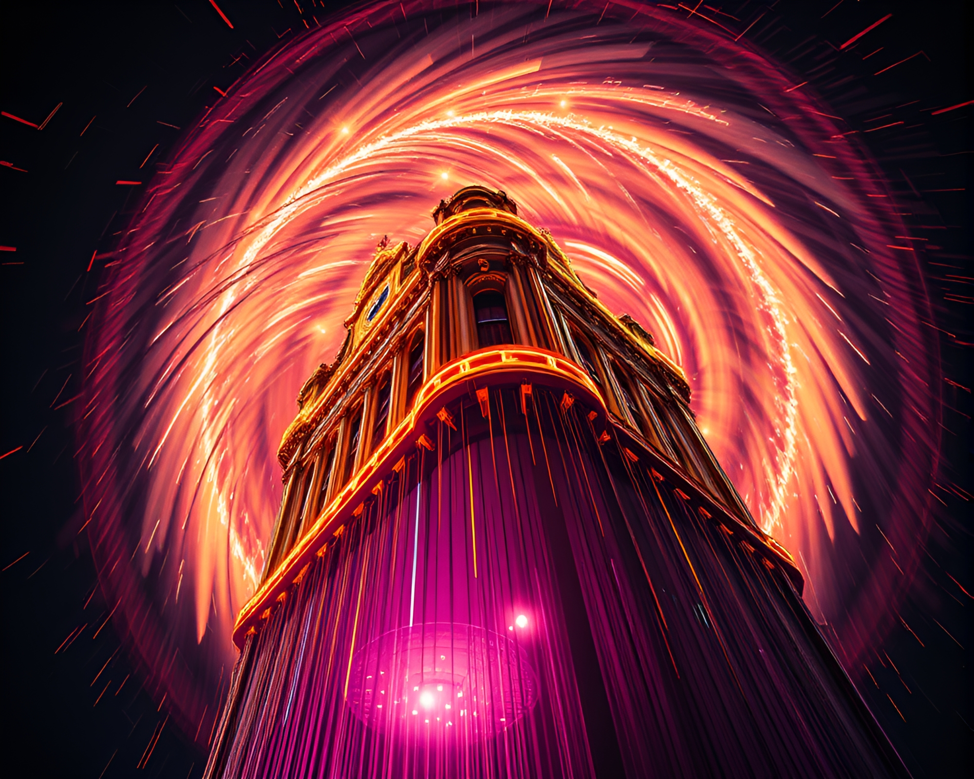 Surreal Opera House Time Vortex – free AI stock image