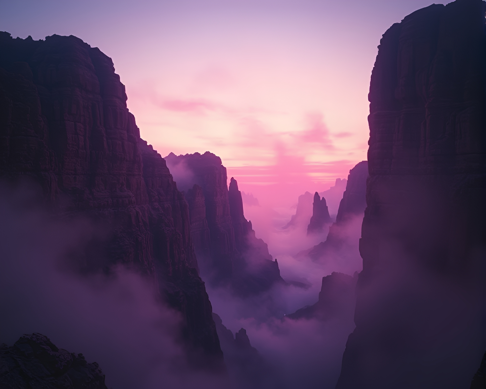 Twilight Canyon: Future Candle Smoke HUD – free AI stock image