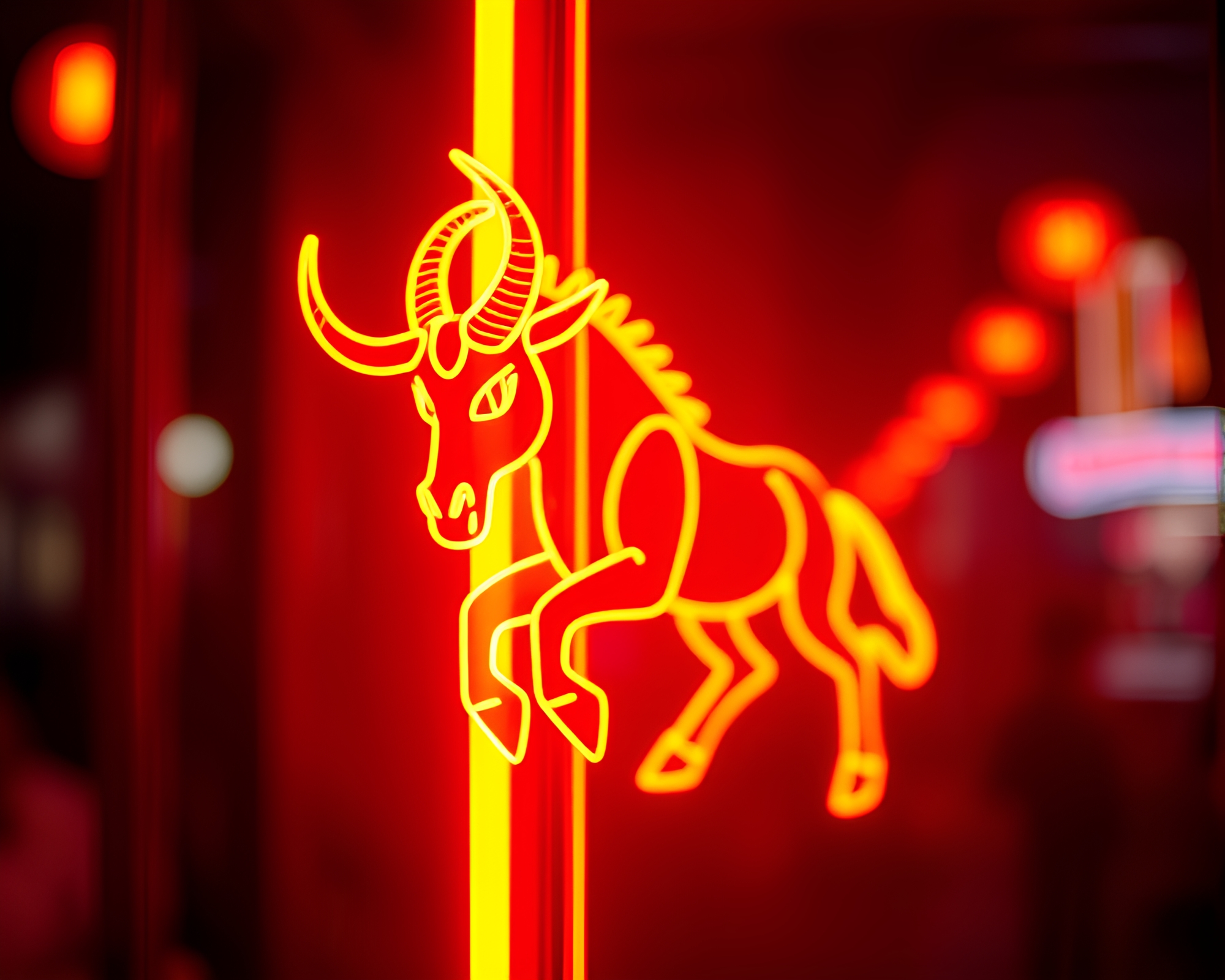 Majestic Minotaur in Neon Glow – free AI stock image