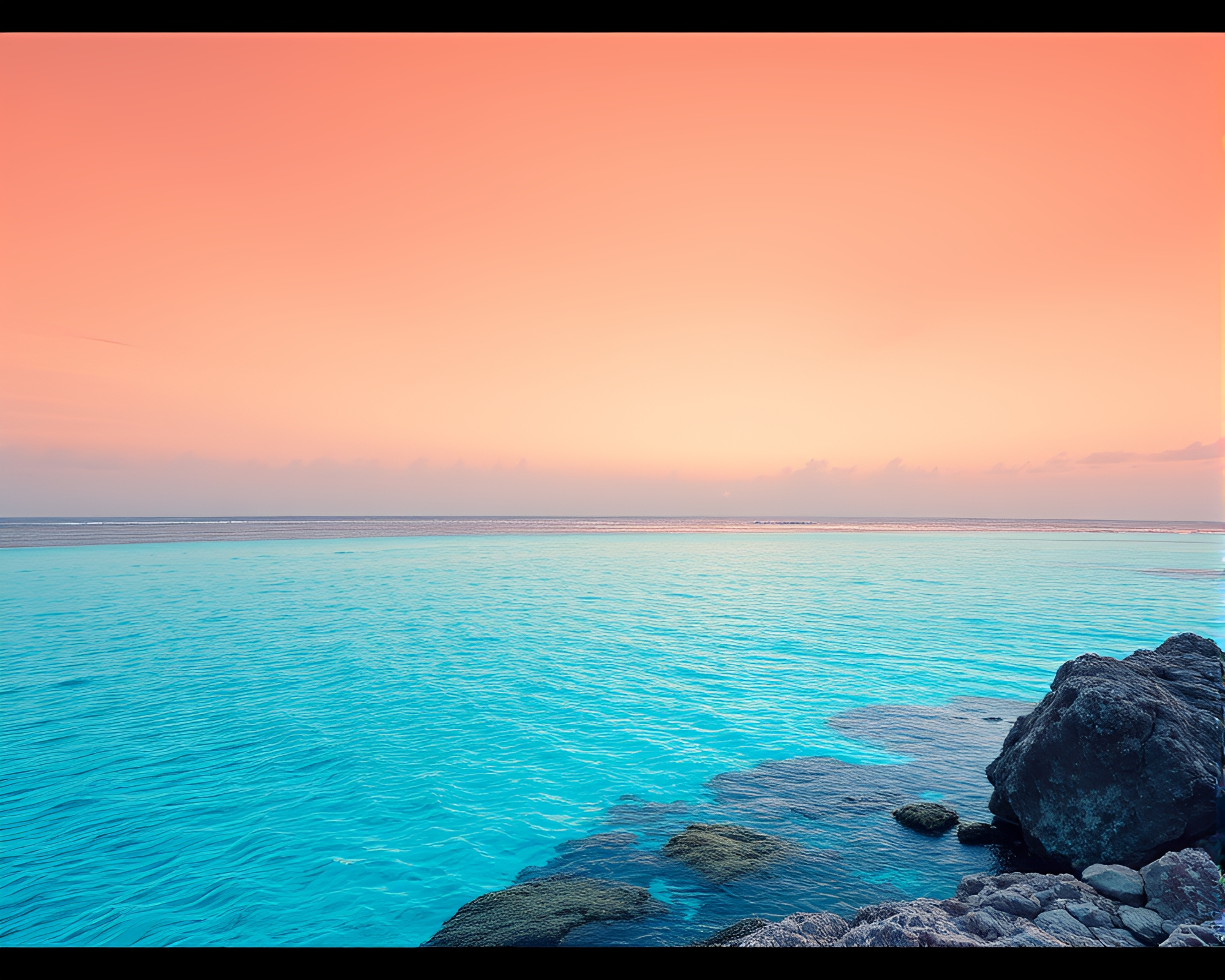 Coral Atoll Dawn: Film Strip Texture Overlay – free AI stock image