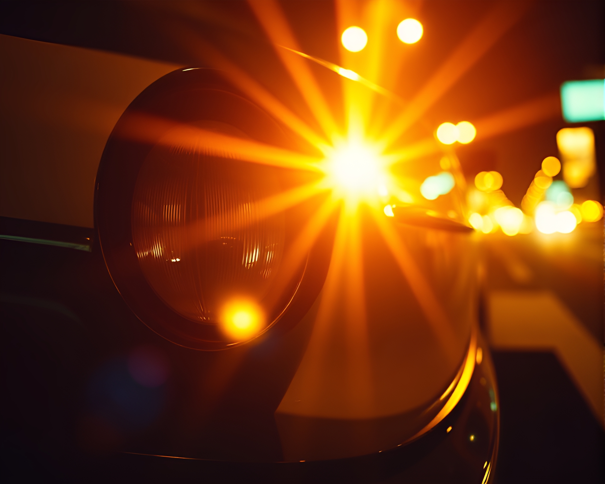 Vintage Car with Thermal Imaging Lens Flare – free AI stock image