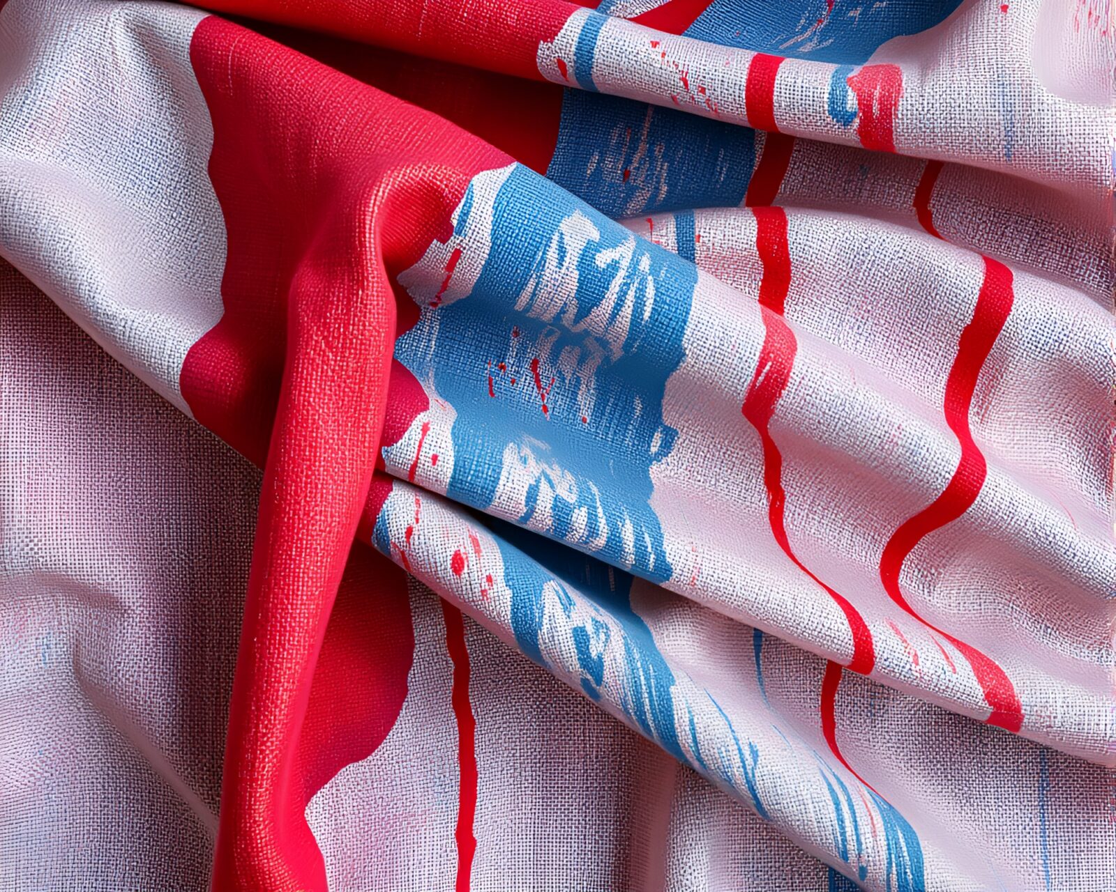 Artistic pottery against fabric backdrop with unique lighting