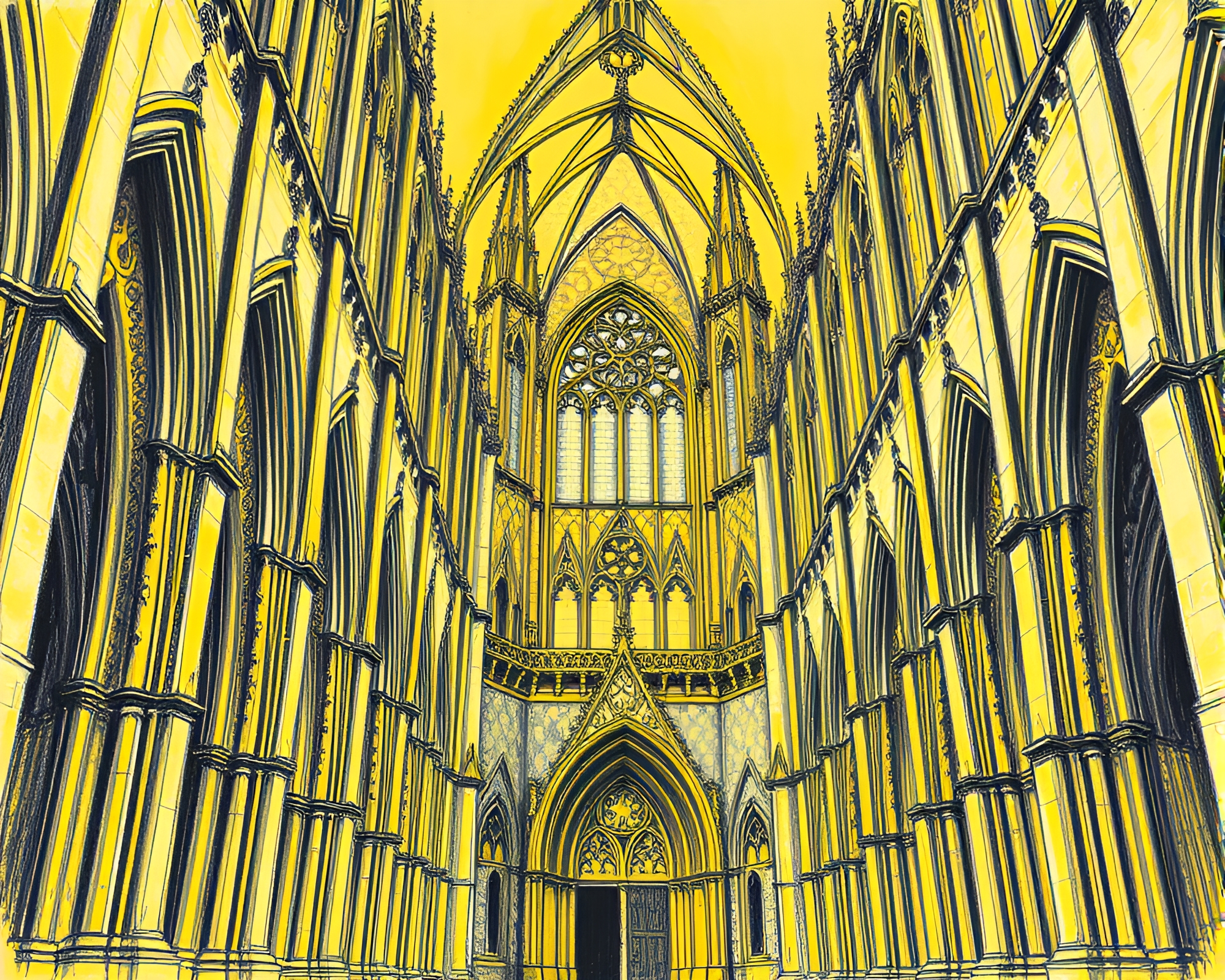 Gothic Cathedral Majesty with Chromatic Aberration – free AI stock image