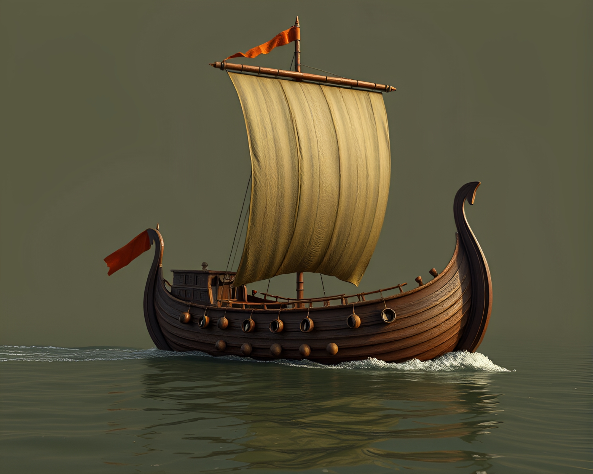Viking Longship Motion Capture in Voxel Art – free AI stock image