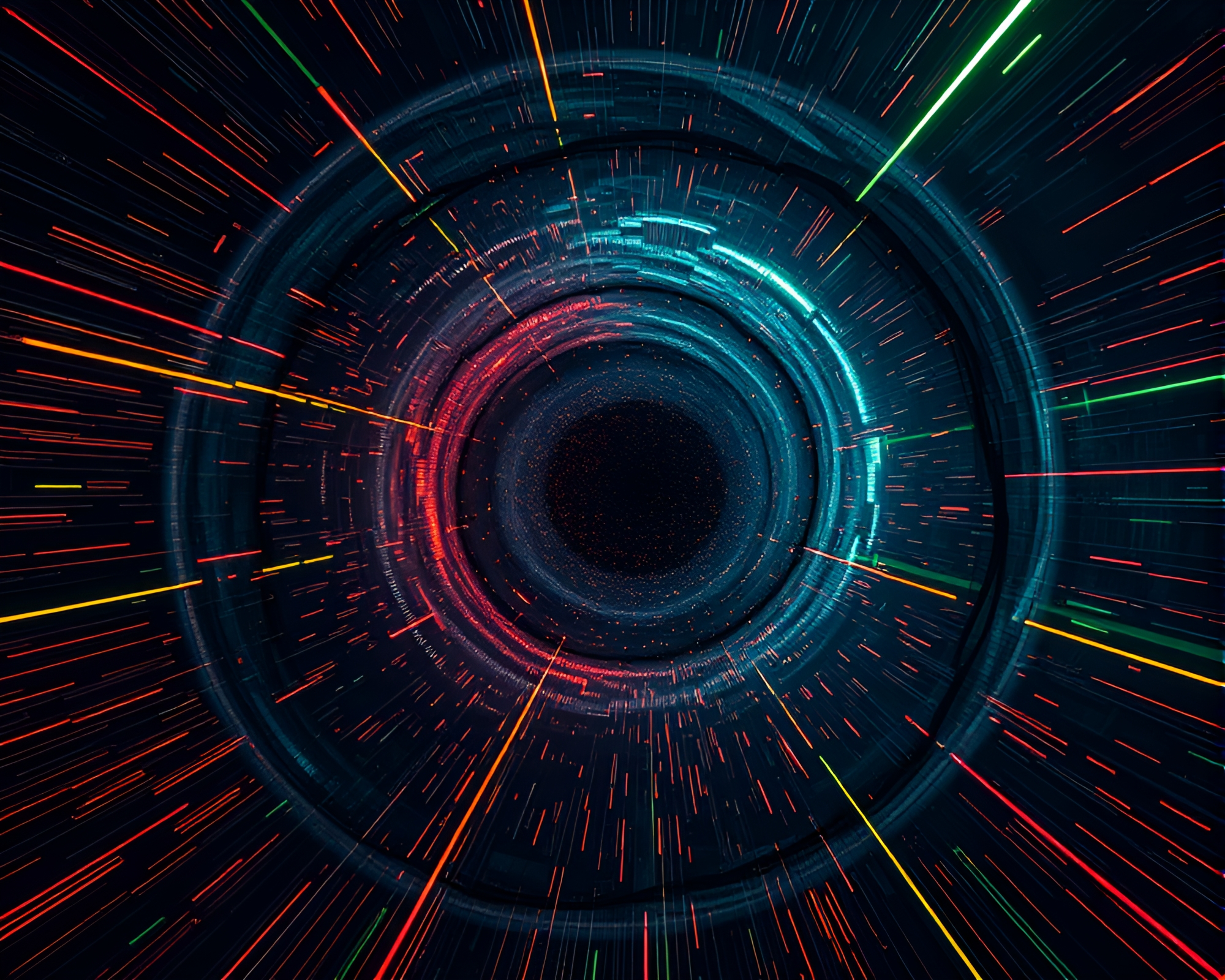 16-bit Wormhole Generator in Low Saturation Medium Shot – free AI stock image